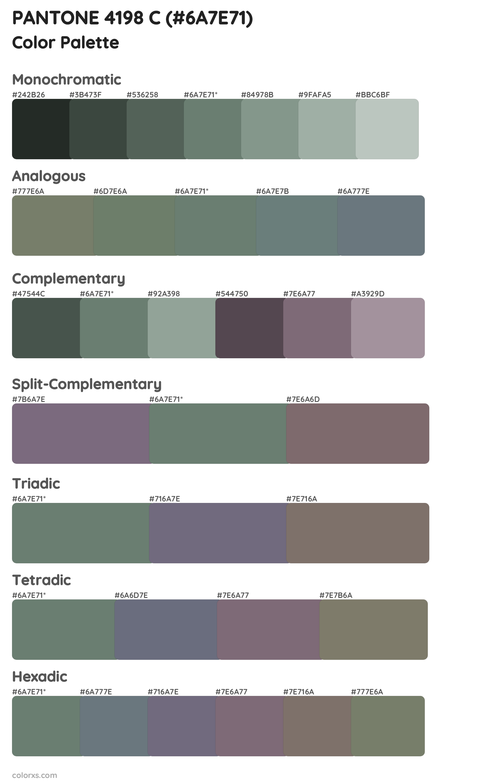 PANTONE 4198 C Color Scheme Palettes