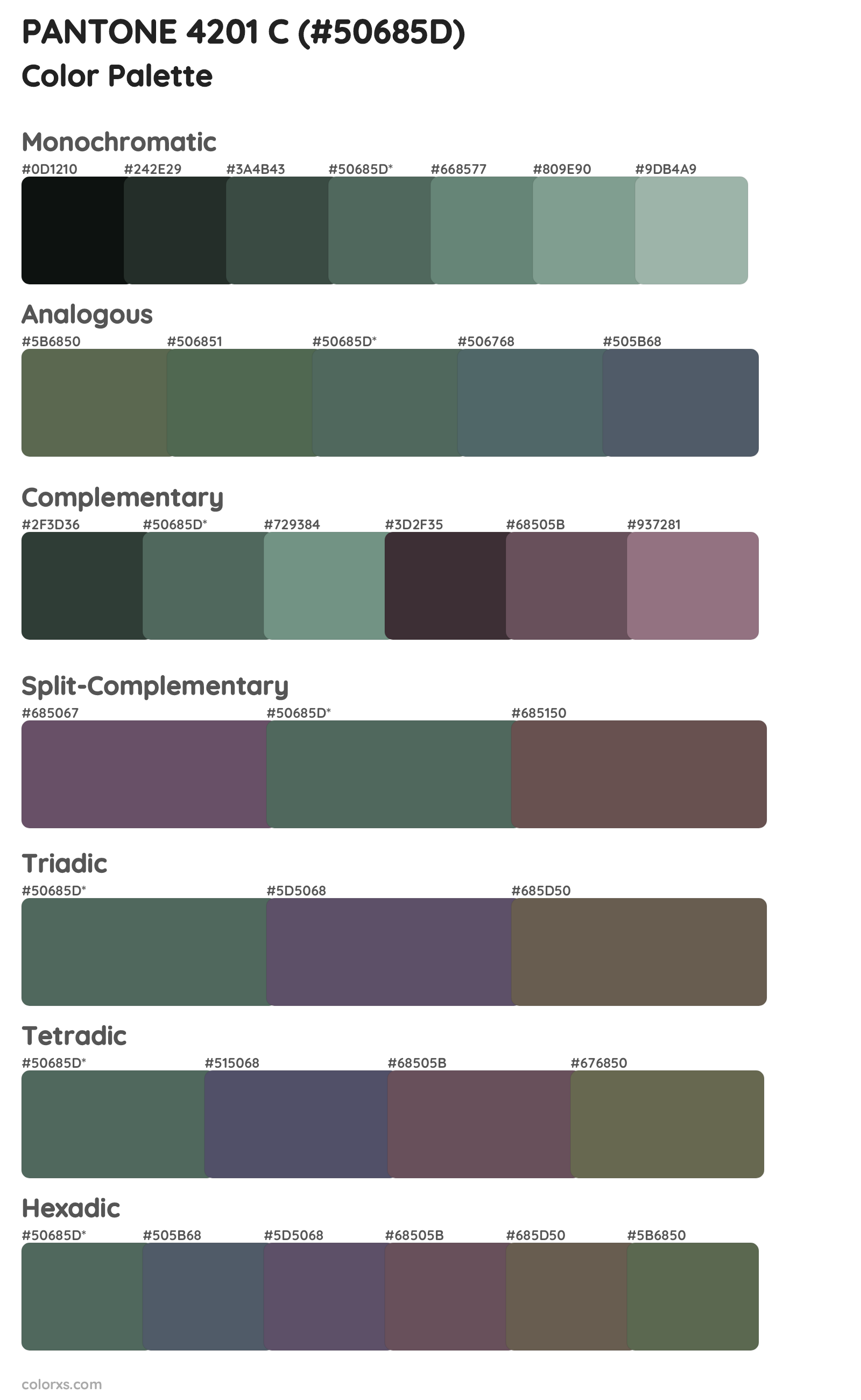 PANTONE 4201 C Color Scheme Palettes