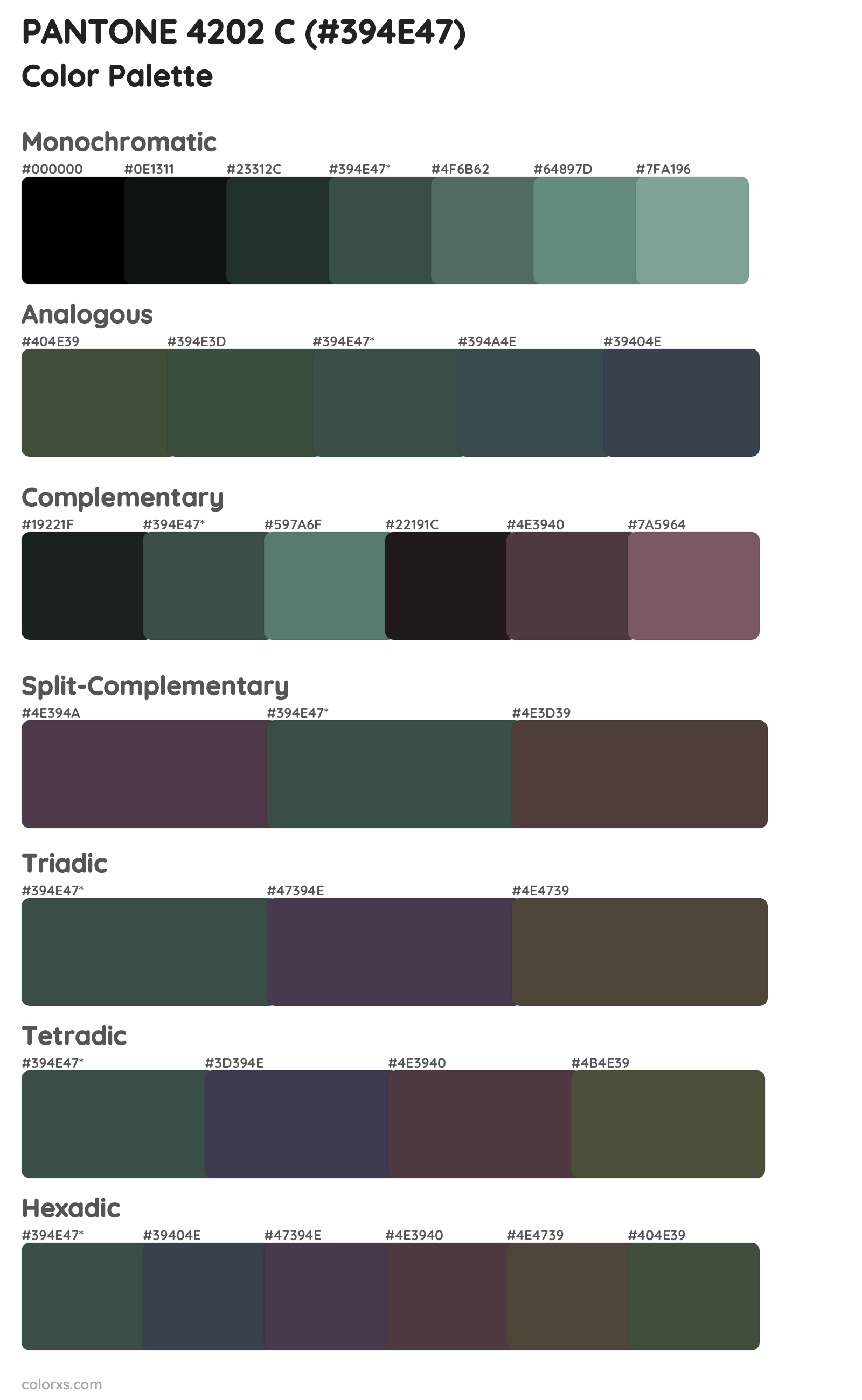 PANTONE 4202 C Color Scheme Palettes