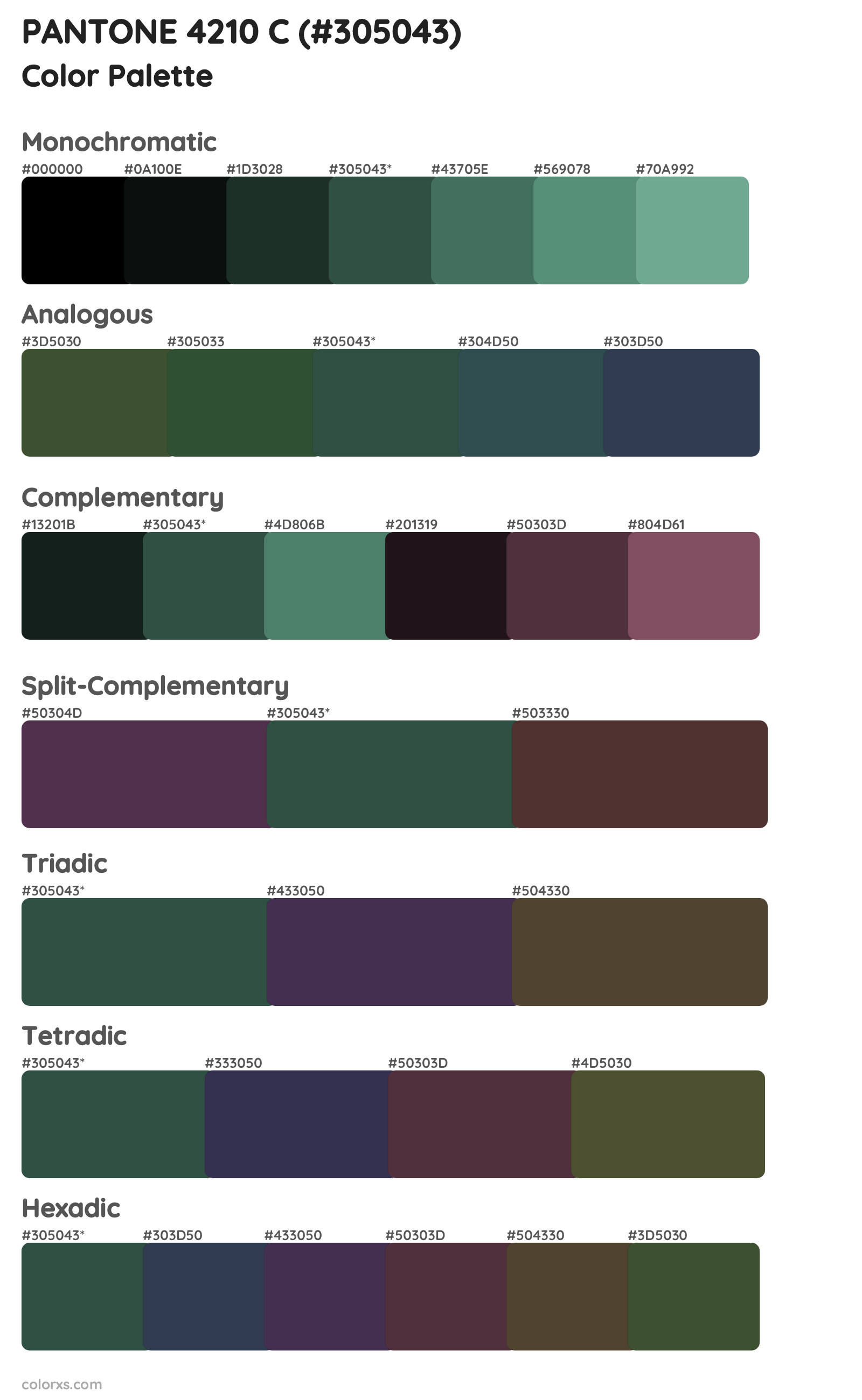 PANTONE 4210 C Color Scheme Palettes