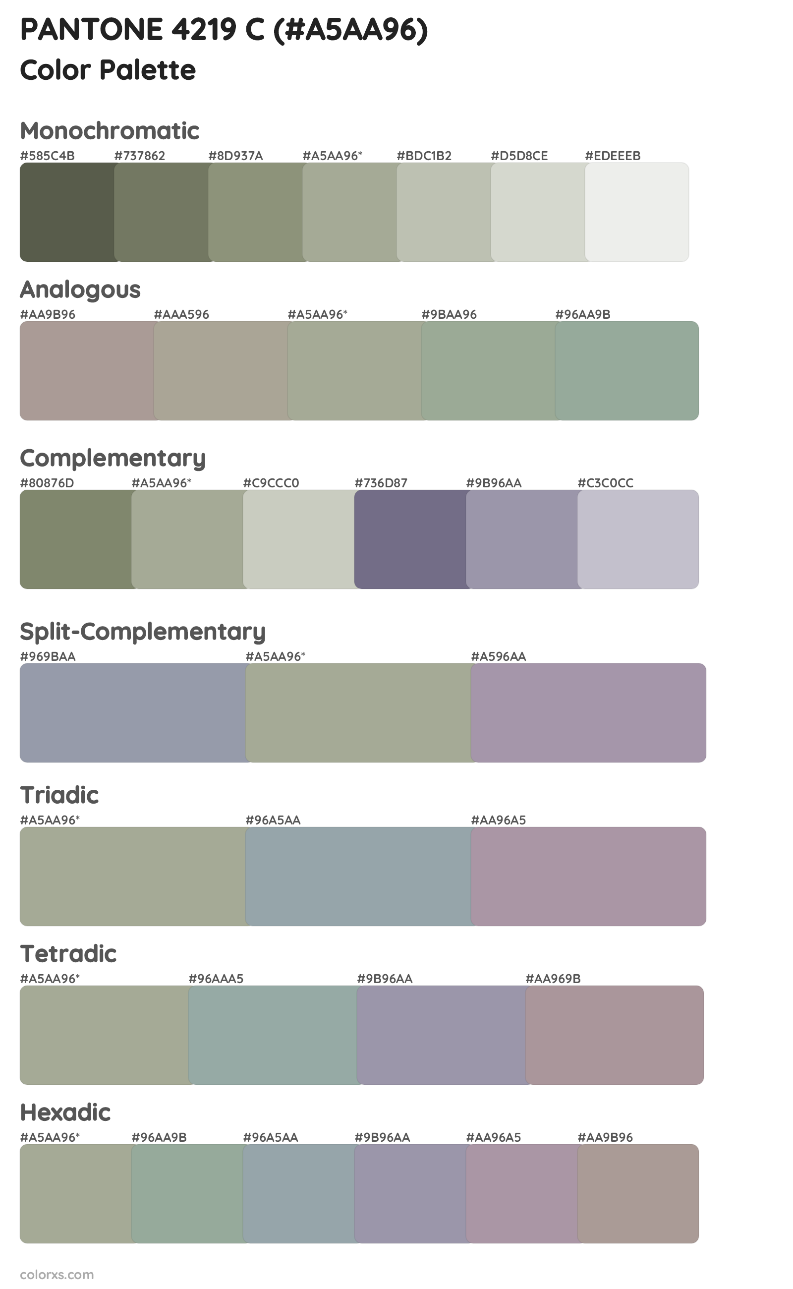 PANTONE 4219 C Color Scheme Palettes
