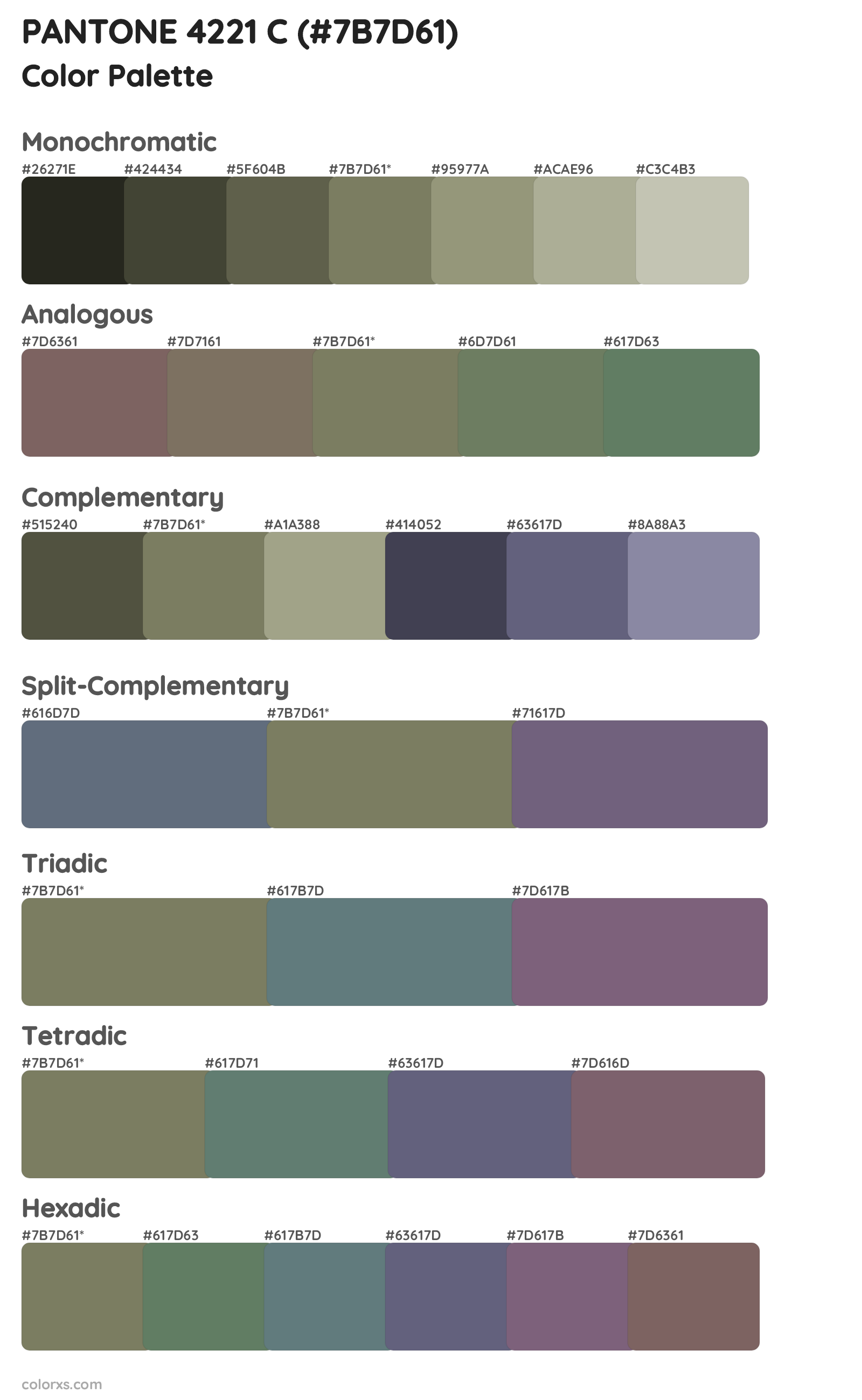 PANTONE 4221 C Color Scheme Palettes