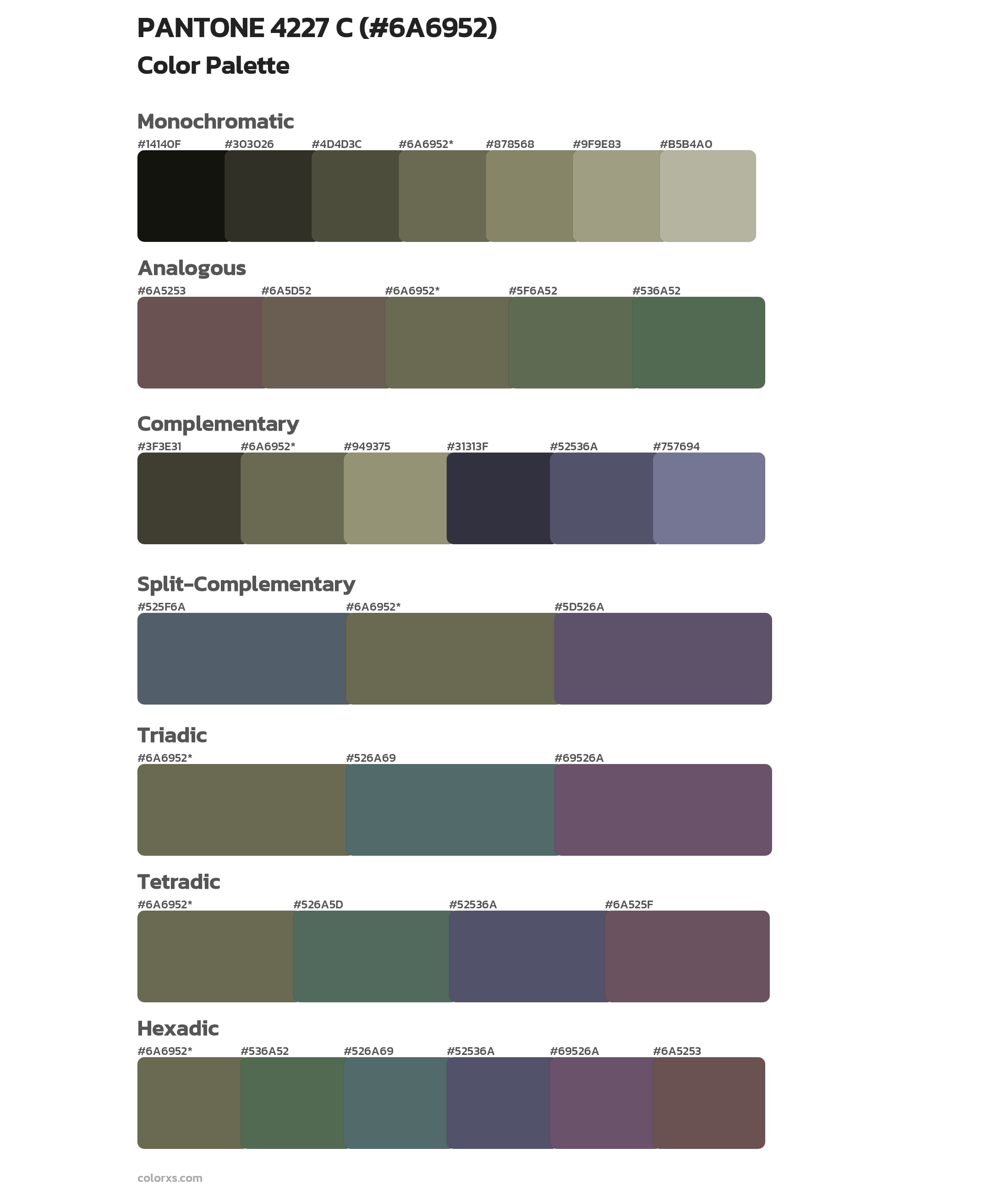 PANTONE 4227 C Color Scheme Palettes