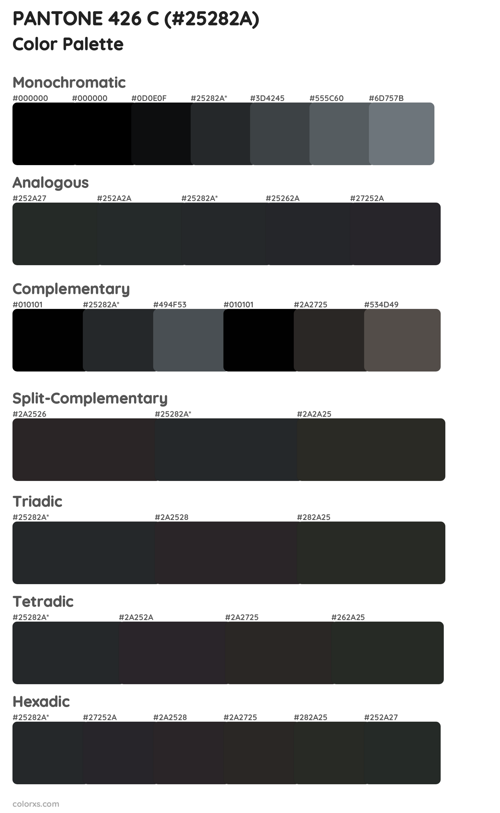 PANTONE 426 C Color Scheme Palettes