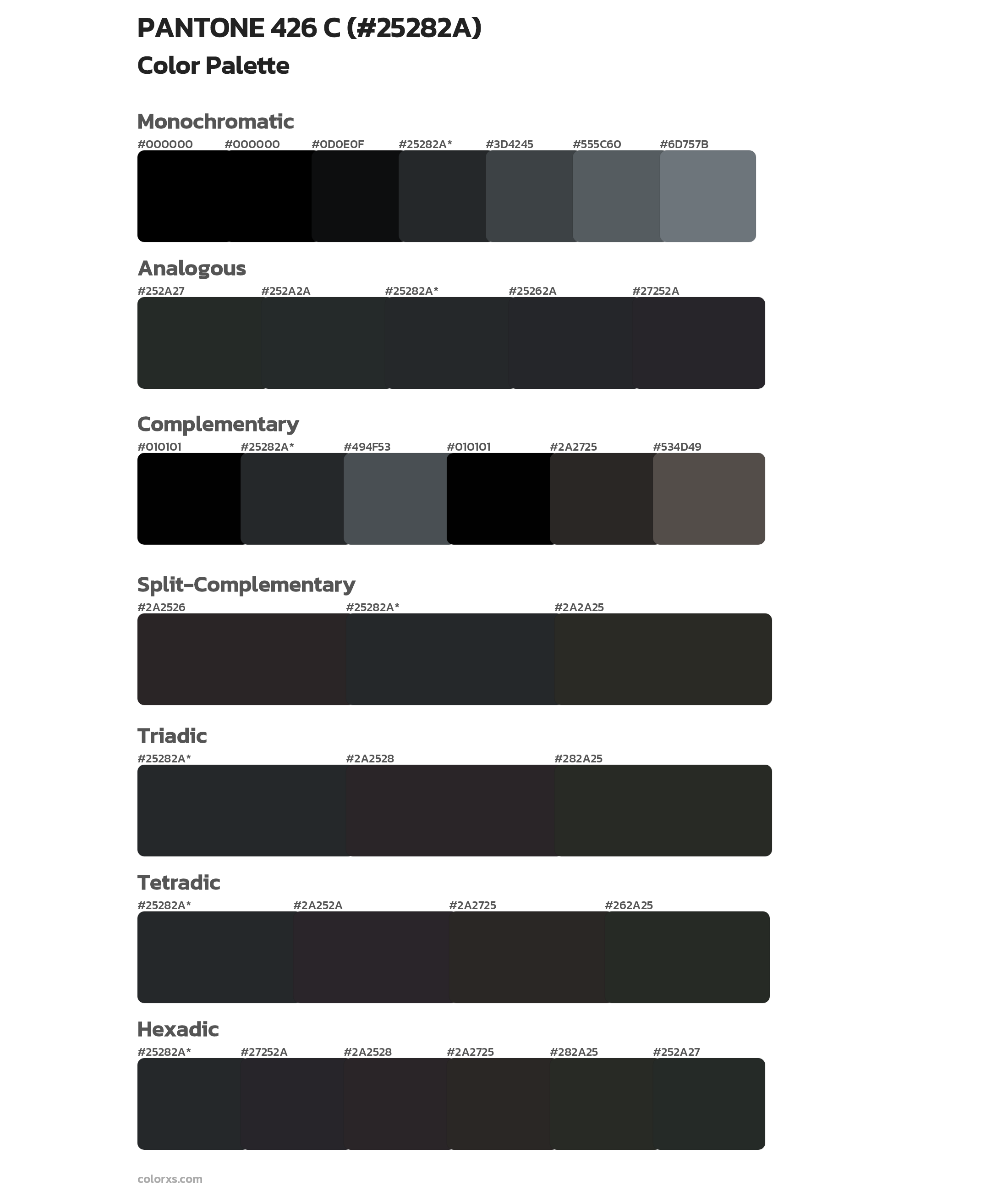 PANTONE 426 C Color Scheme Palettes