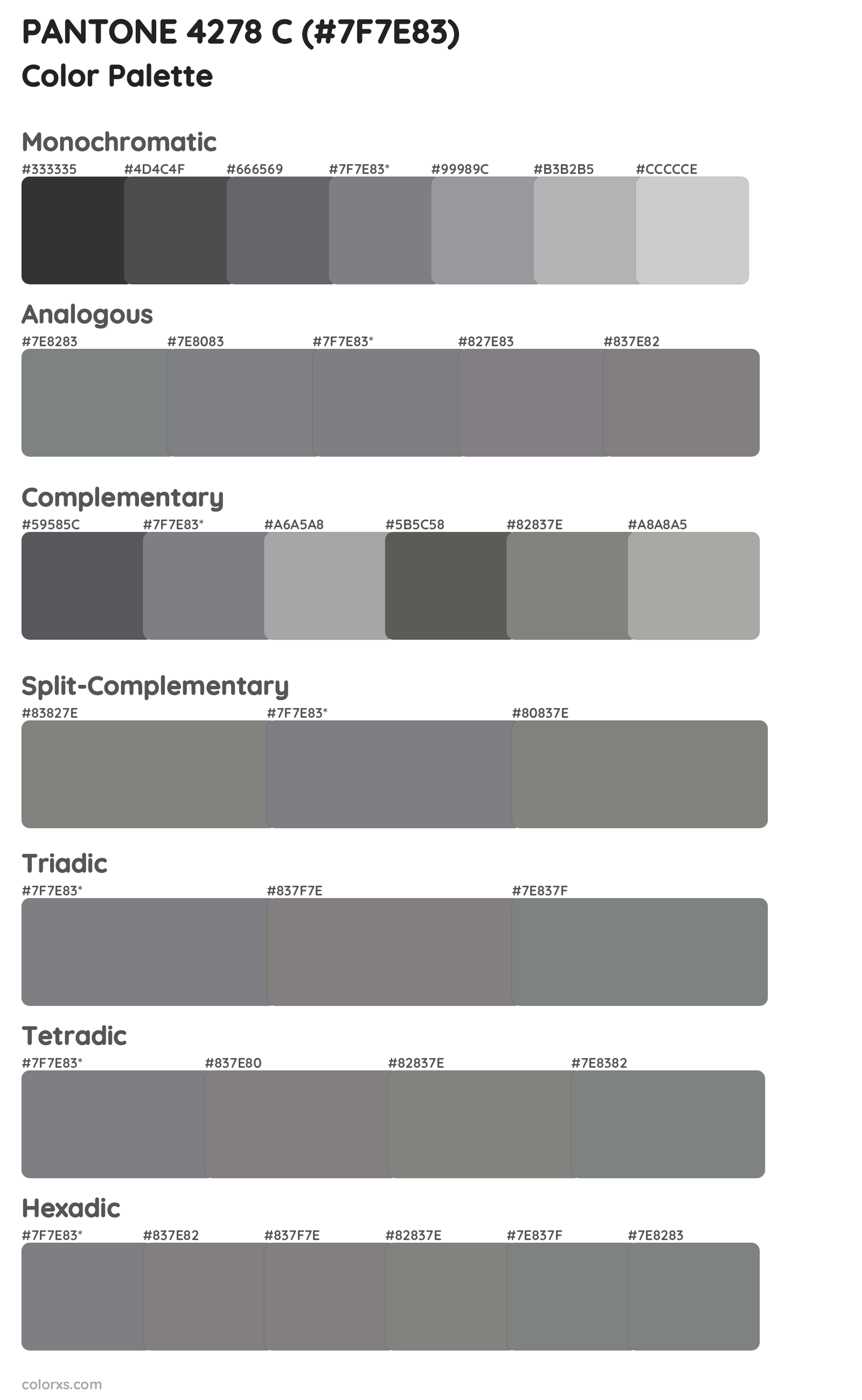 PANTONE 4278 C Color Scheme Palettes