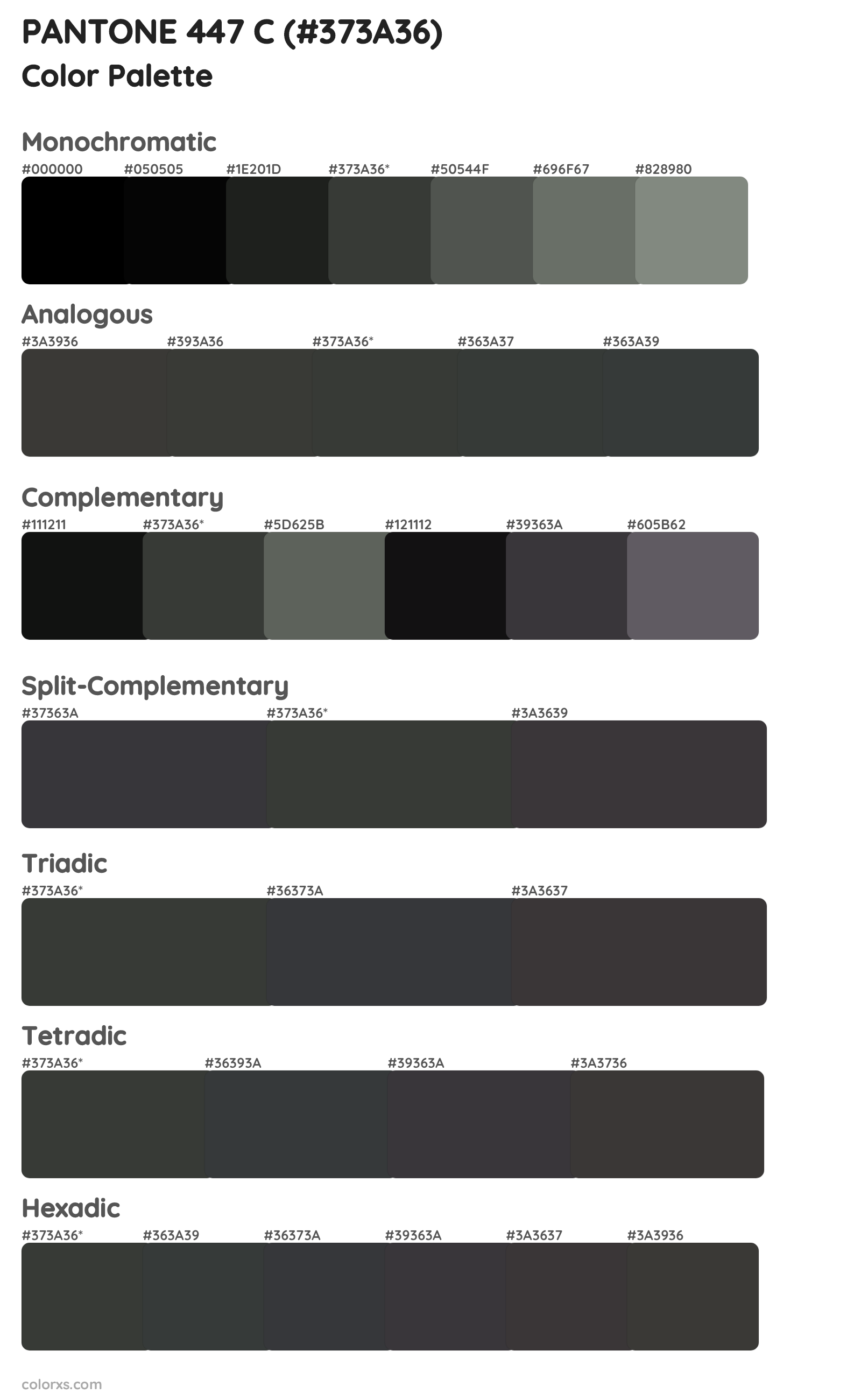 PANTONE 447 C Color Scheme Palettes