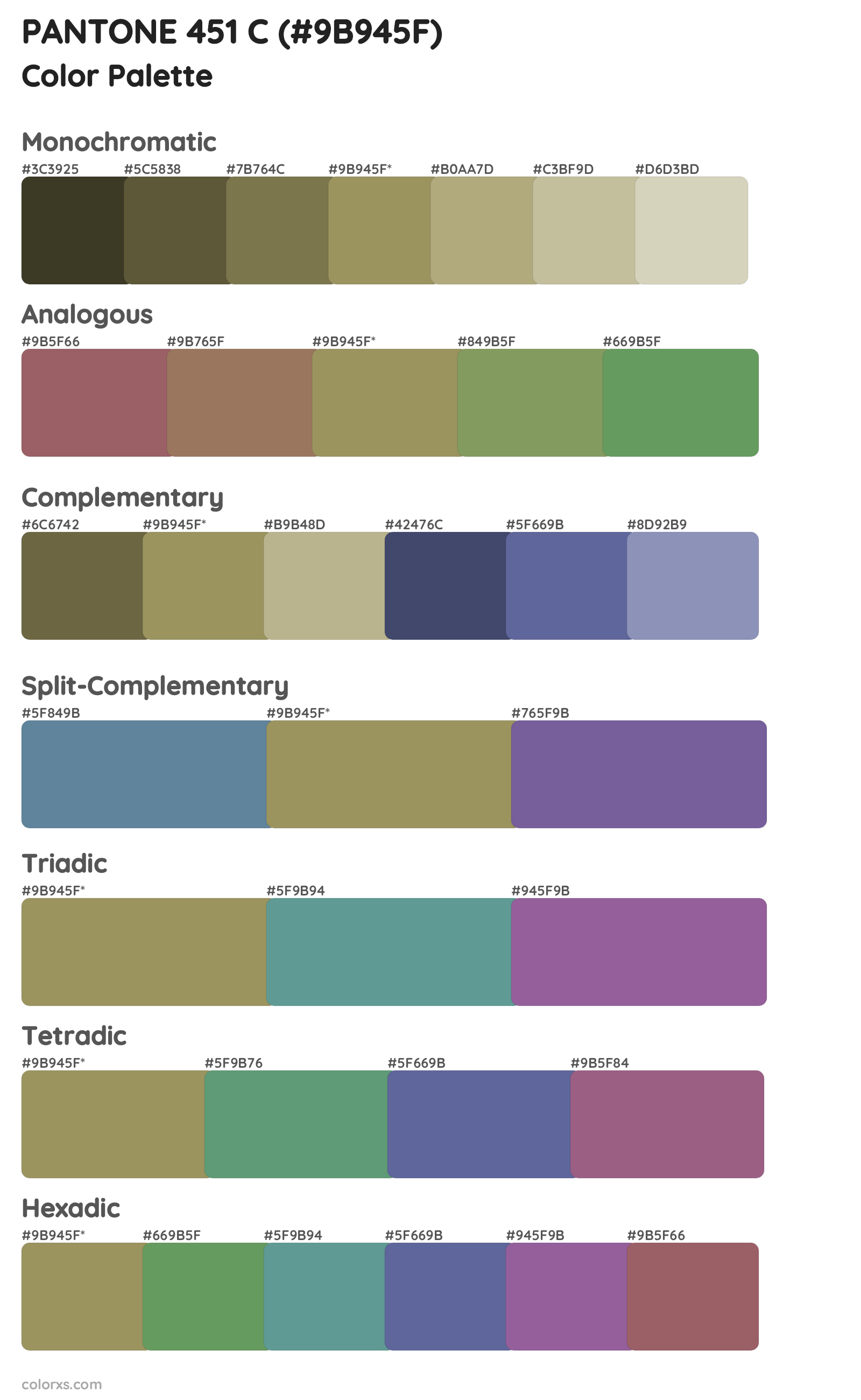PANTONE 451 C Color Scheme Palettes