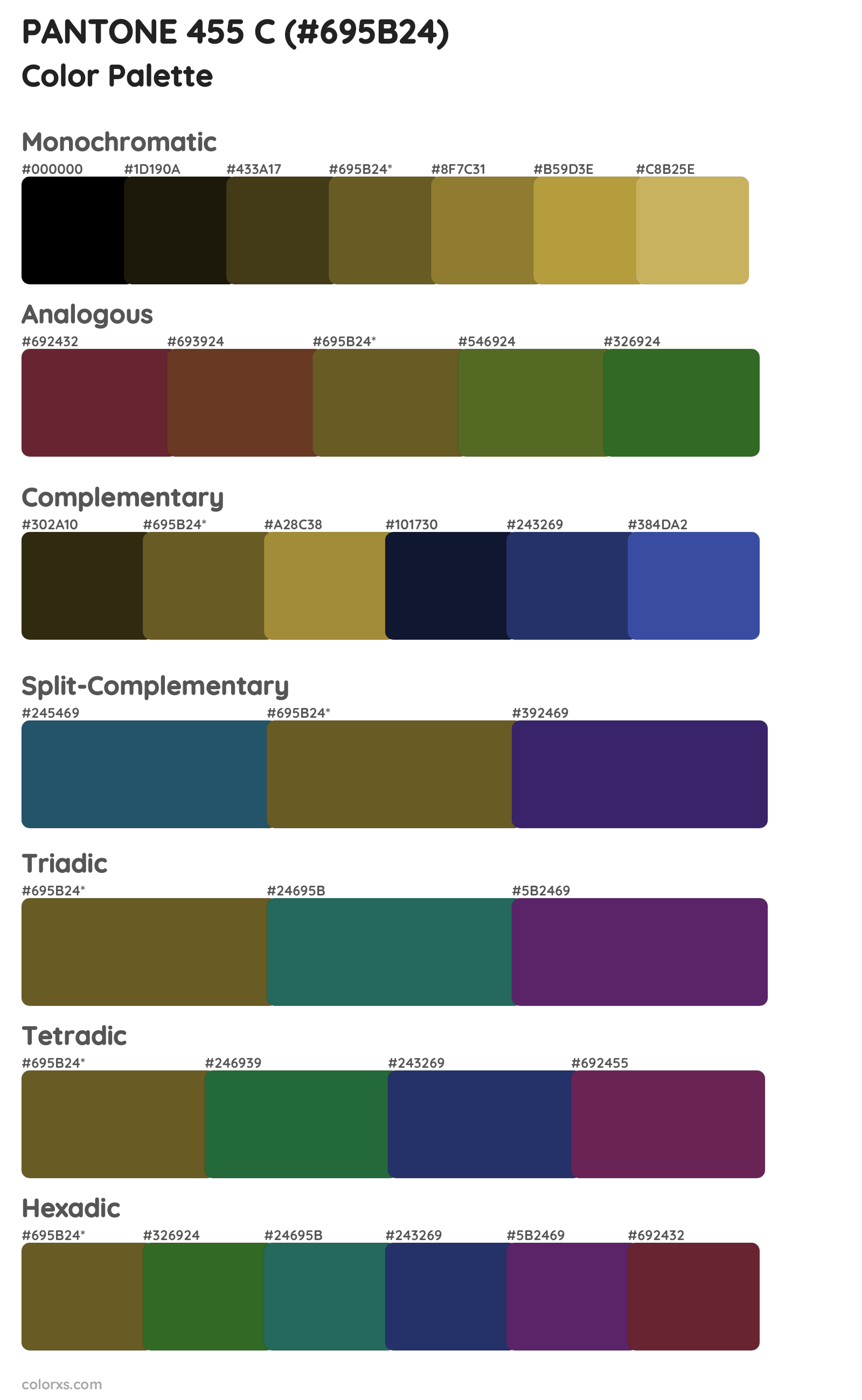 PANTONE 455 C Color Scheme Palettes