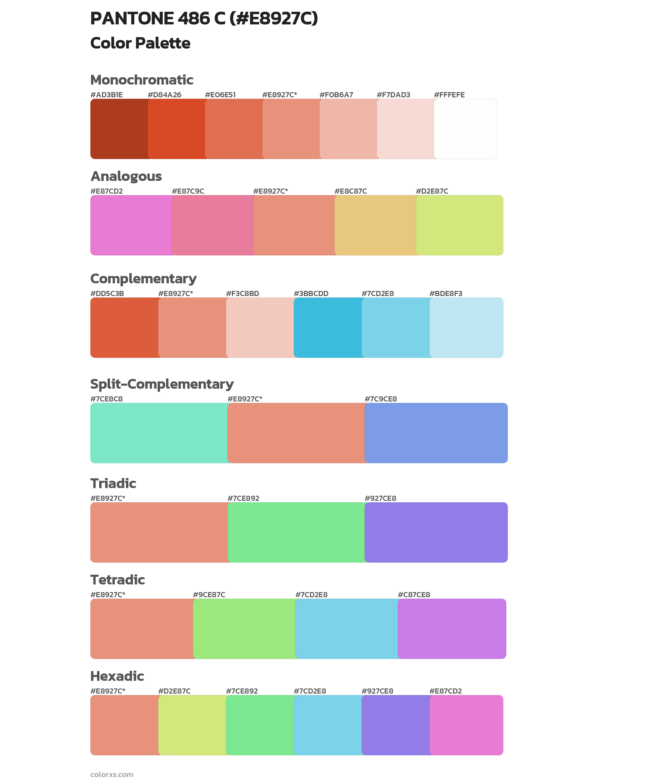 PANTONE 486 C Color Scheme Palettes