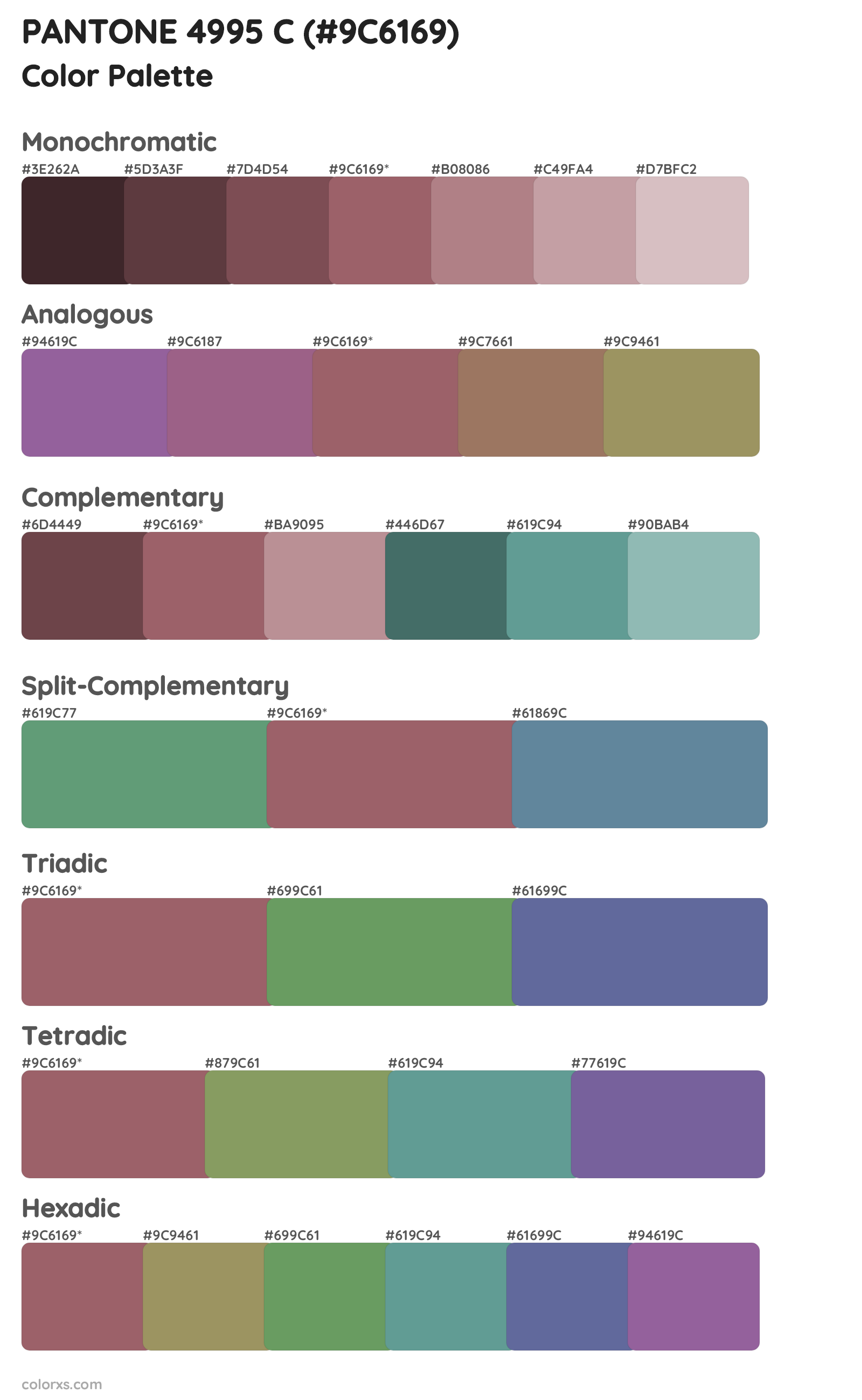PANTONE 4995 C Color Scheme Palettes