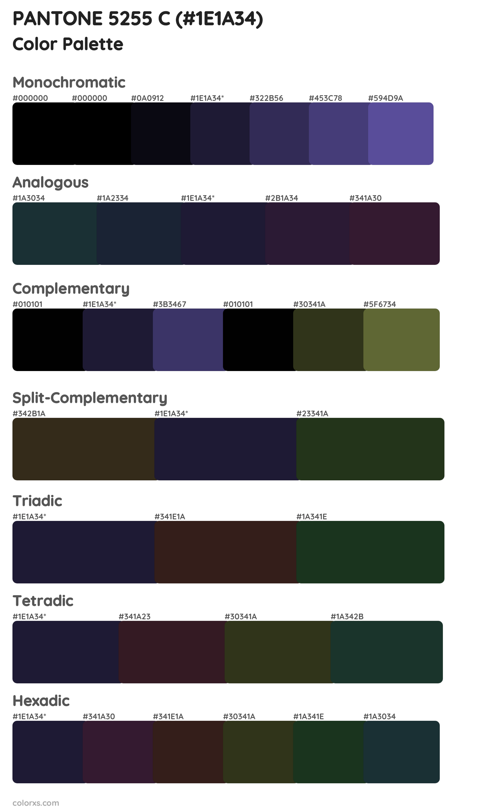 PANTONE 5255 C Color Scheme Palettes