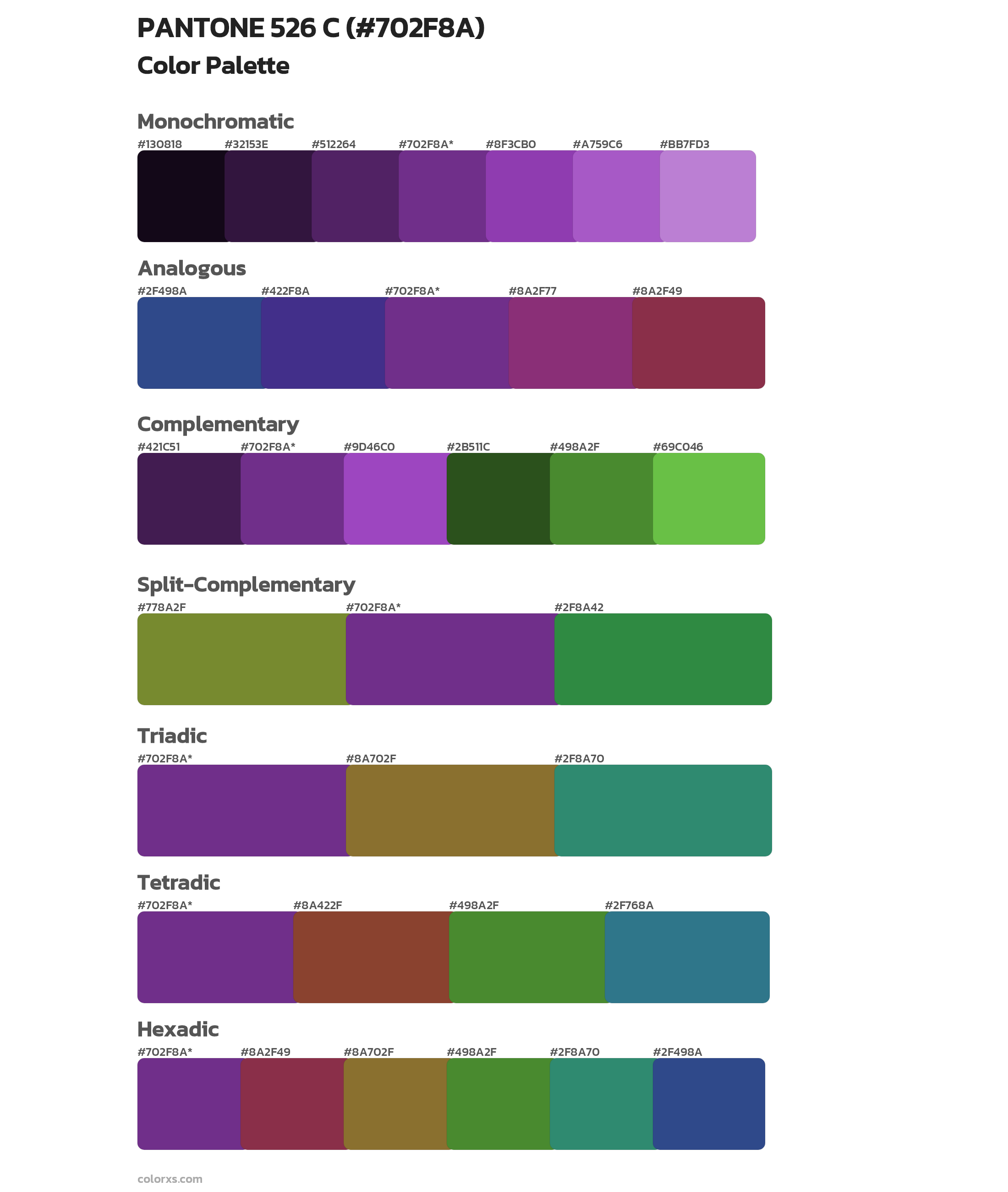 PANTONE 526 C Color Scheme Palettes