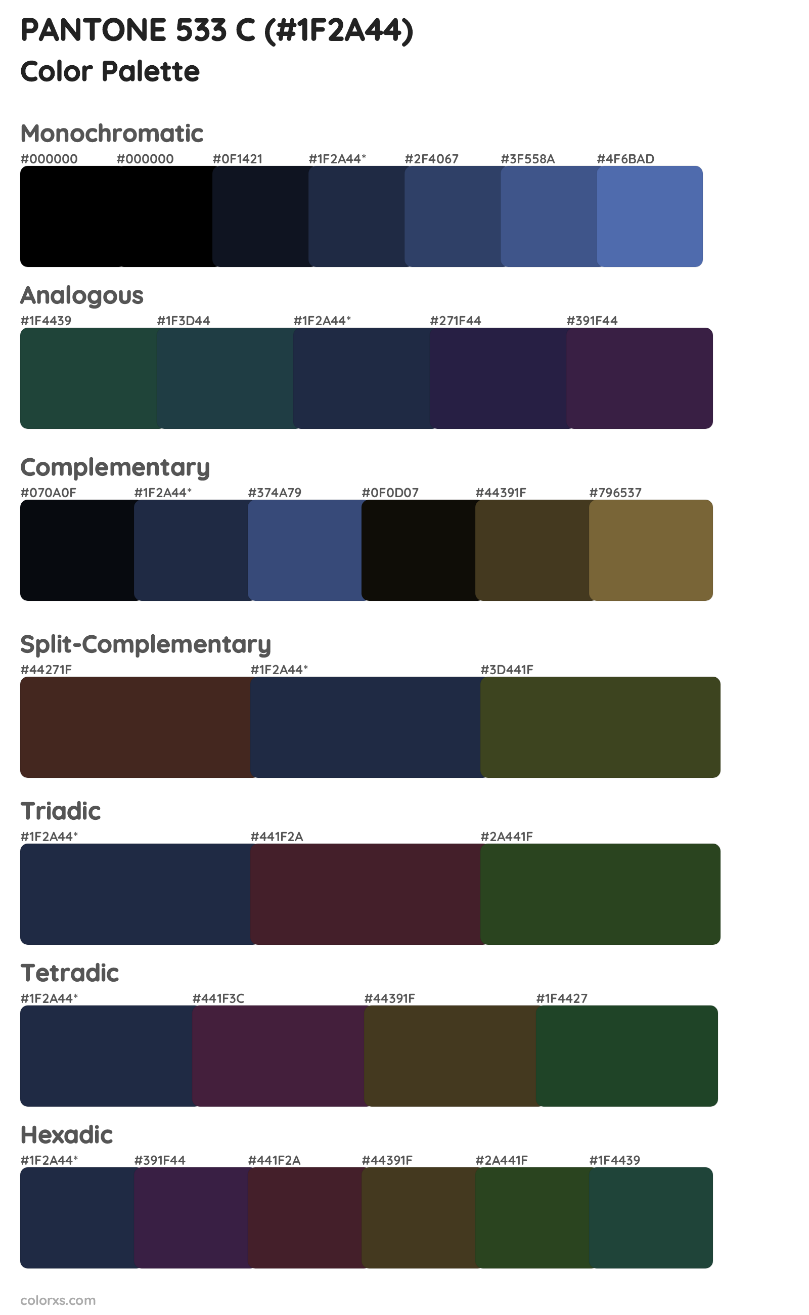 PANTONE 533 C Color Scheme Palettes