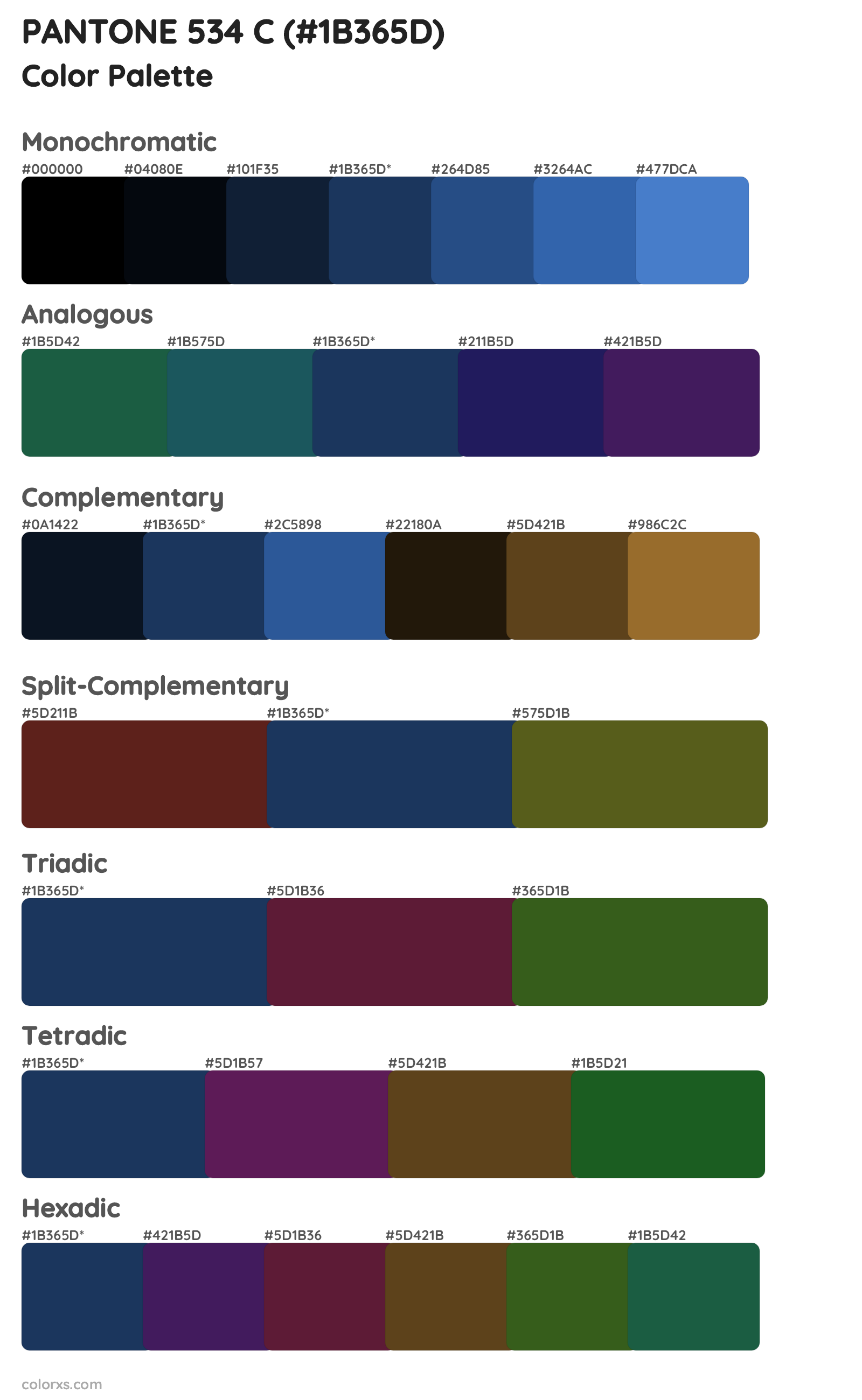 PANTONE 534 C Color Scheme Palettes