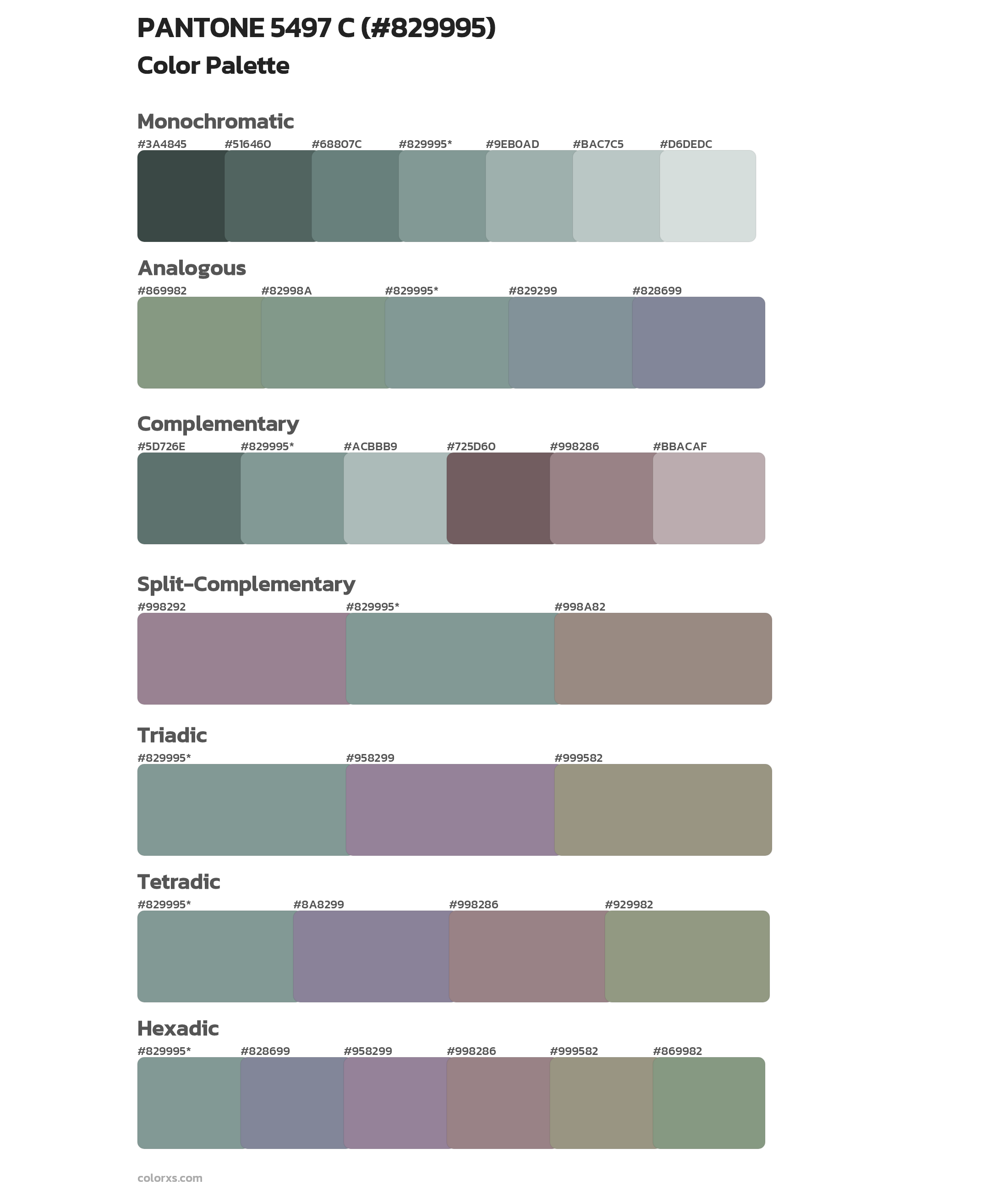 PANTONE 5497 C Color Scheme Palettes