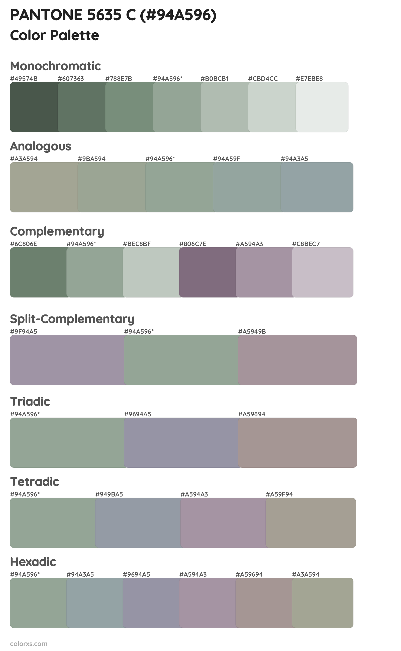 PANTONE 5635 C Color Scheme Palettes