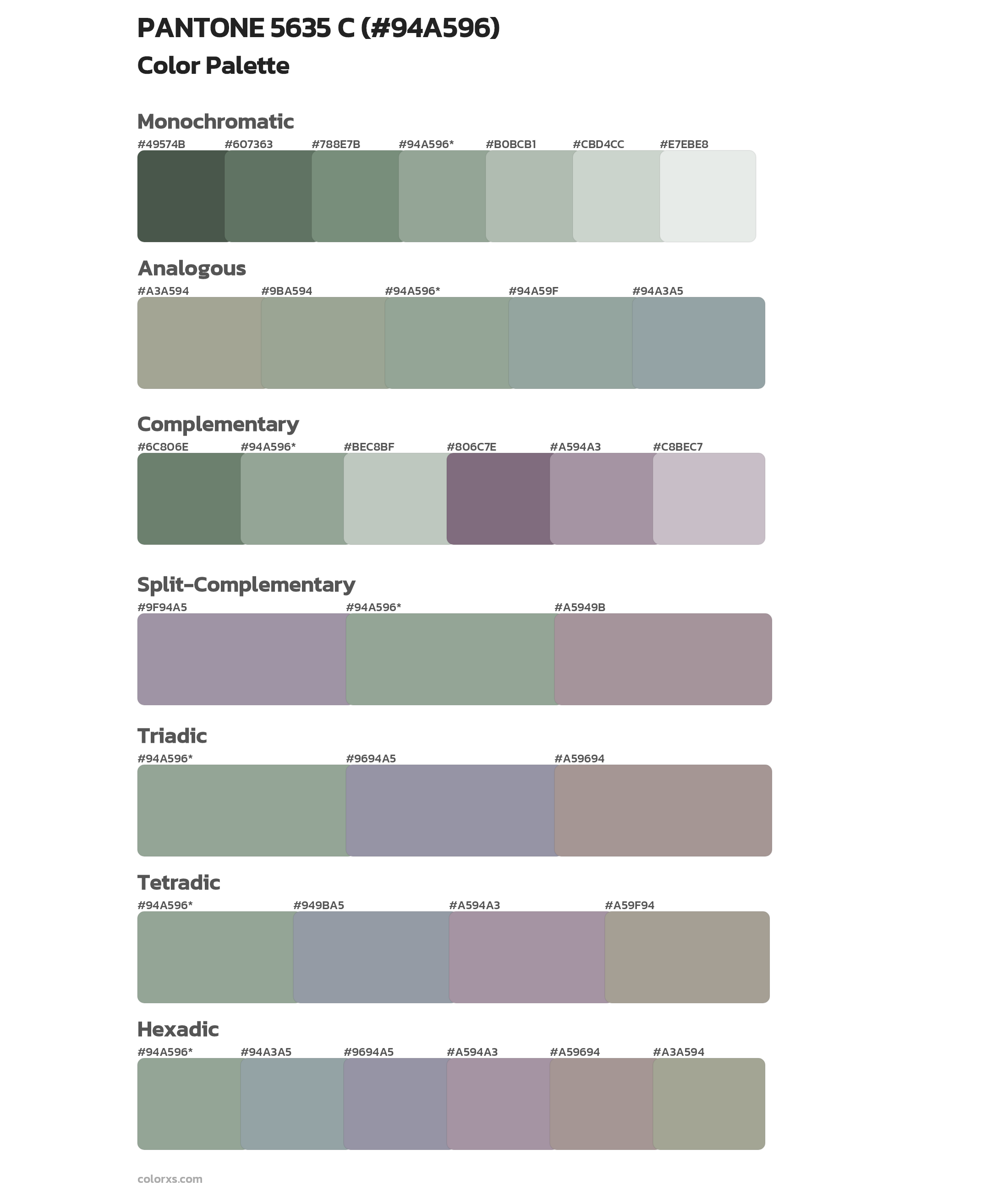 PANTONE 5635 C Color Scheme Palettes