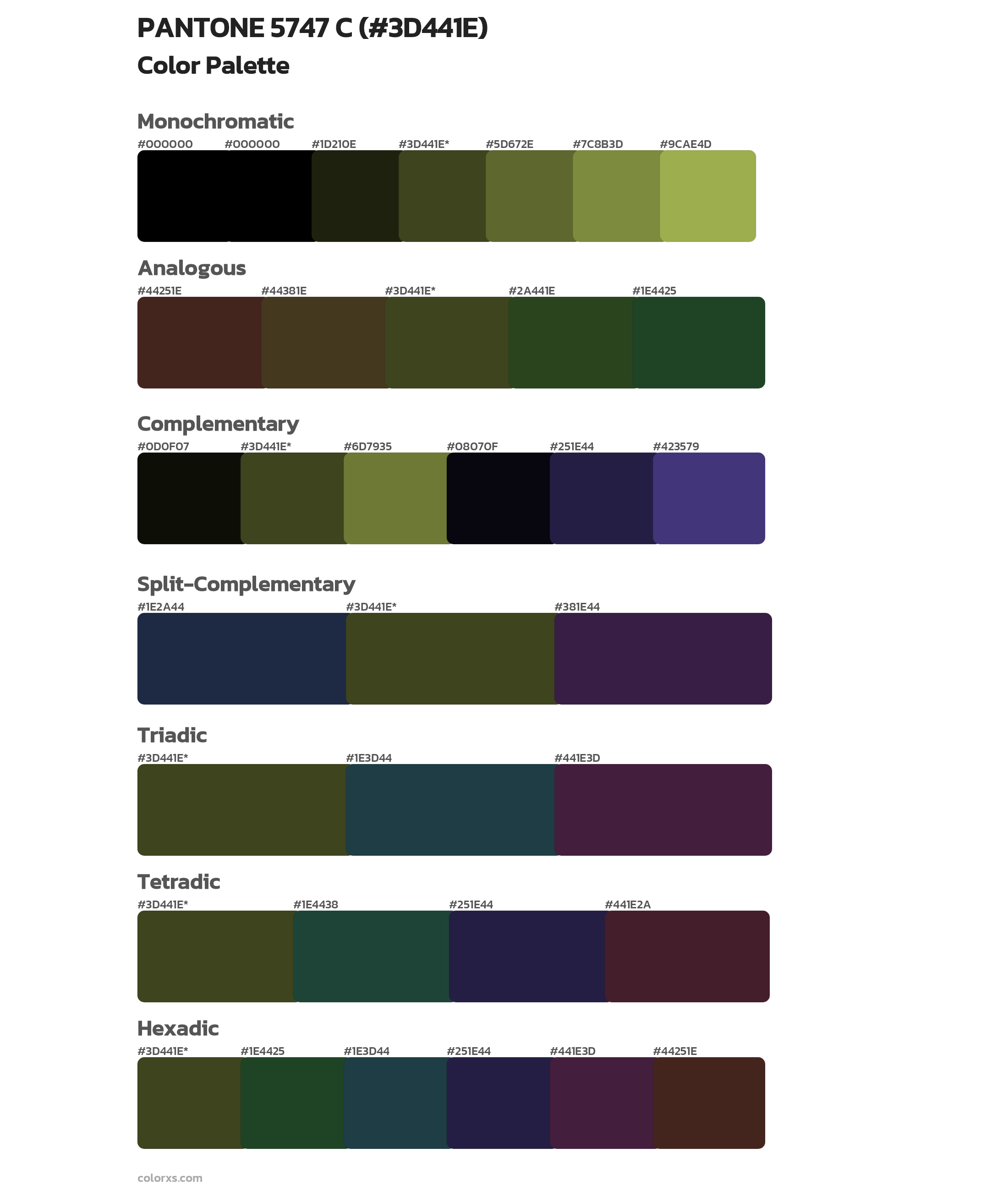 PANTONE 5747 C color palettes
