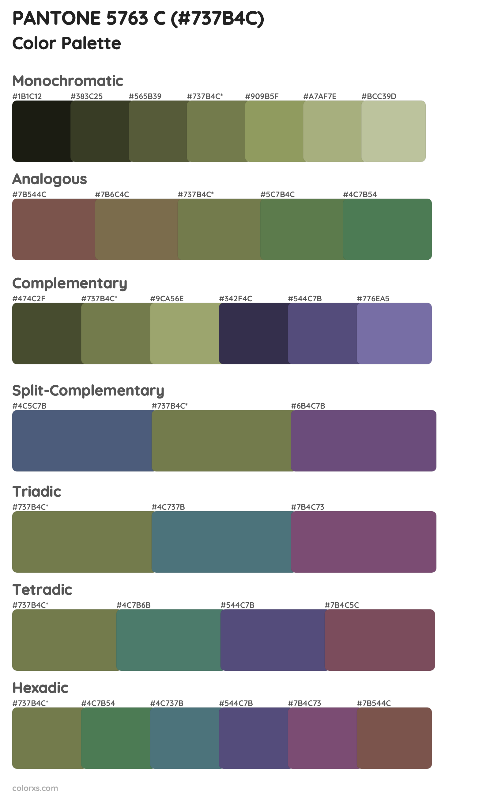PANTONE 5763 C Color Scheme Palettes