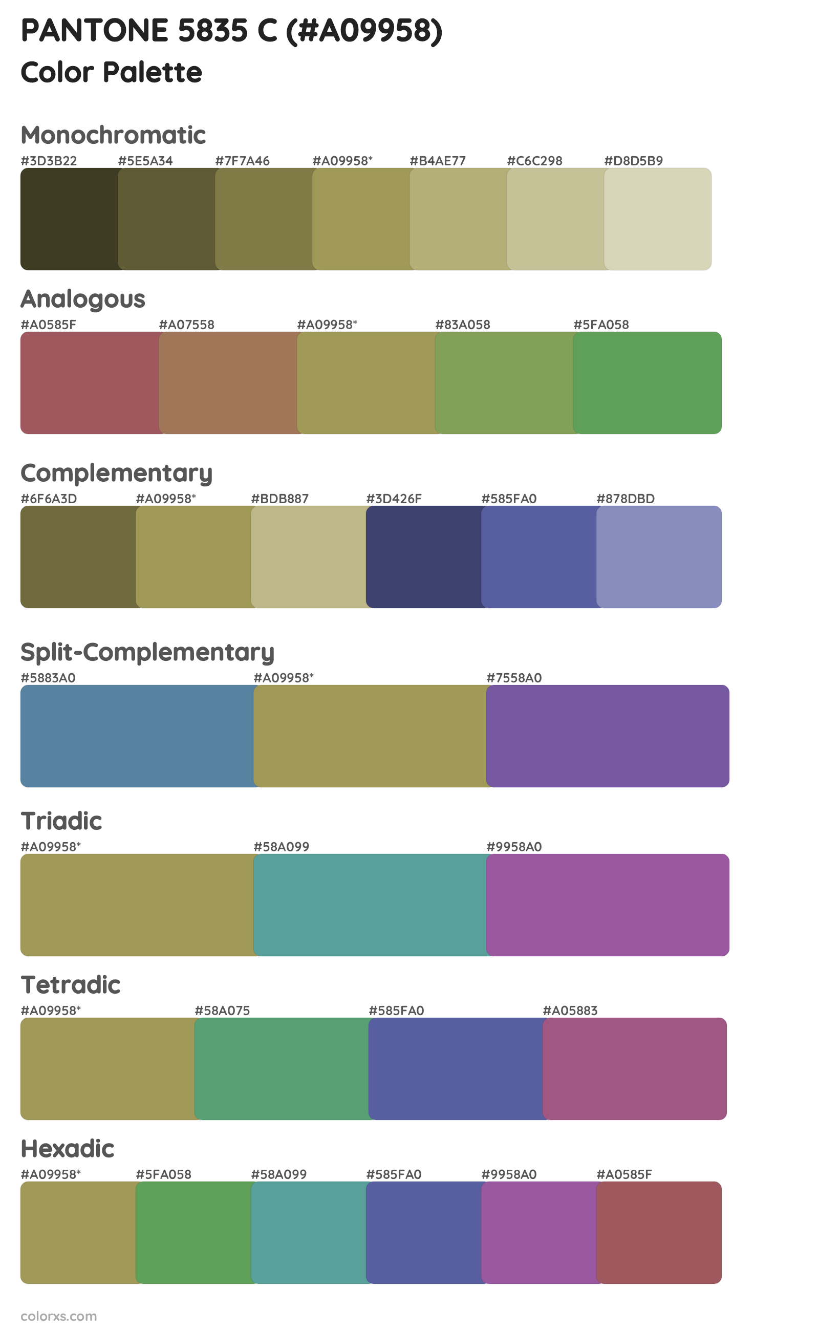 PANTONE 5835 C Color Scheme Palettes