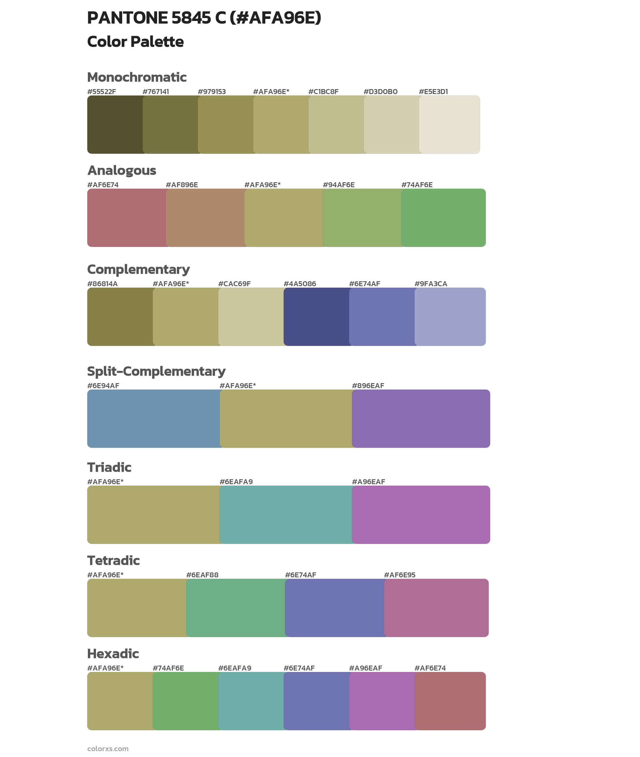 PANTONE 5845 C Color Scheme Palettes
