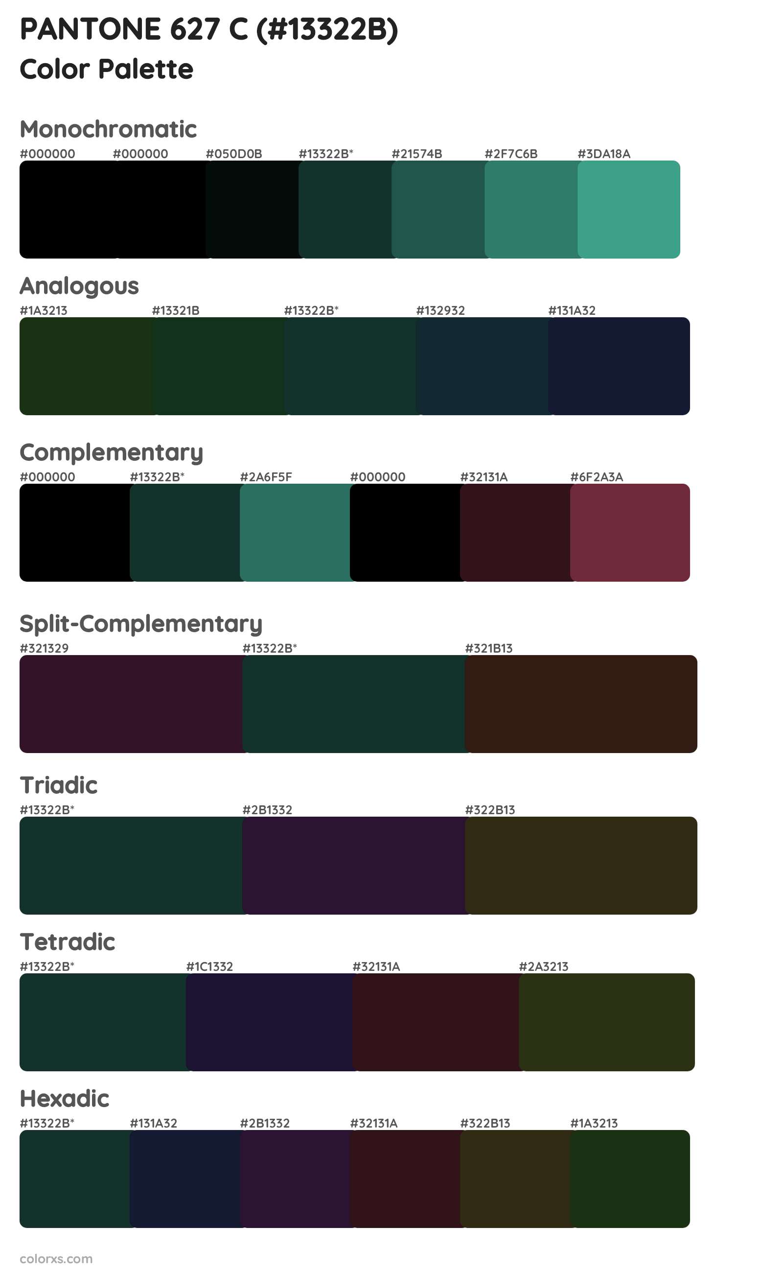 PANTONE 627 C Color Scheme Palettes