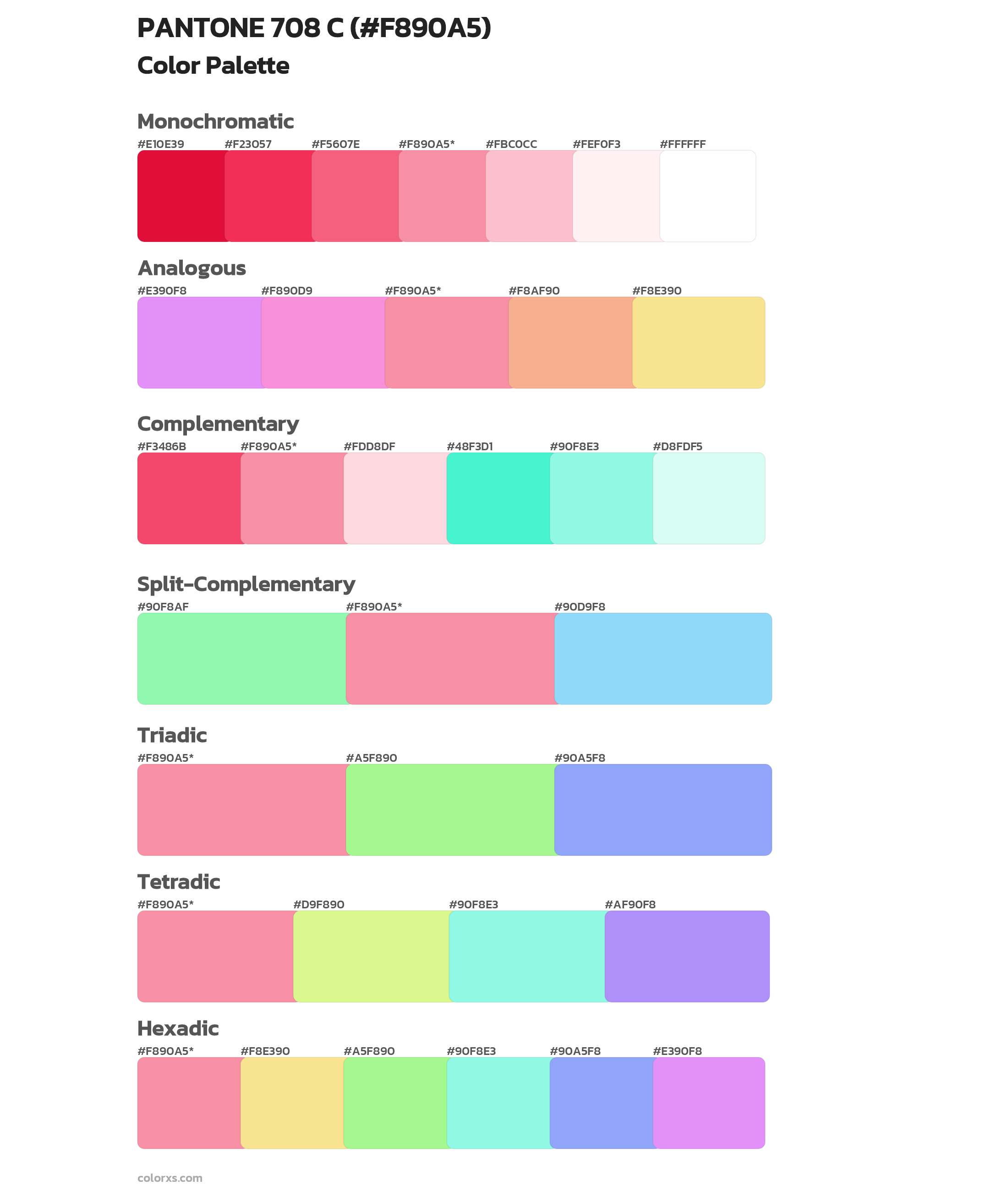 PANTONE 708 C Color Scheme Palettes