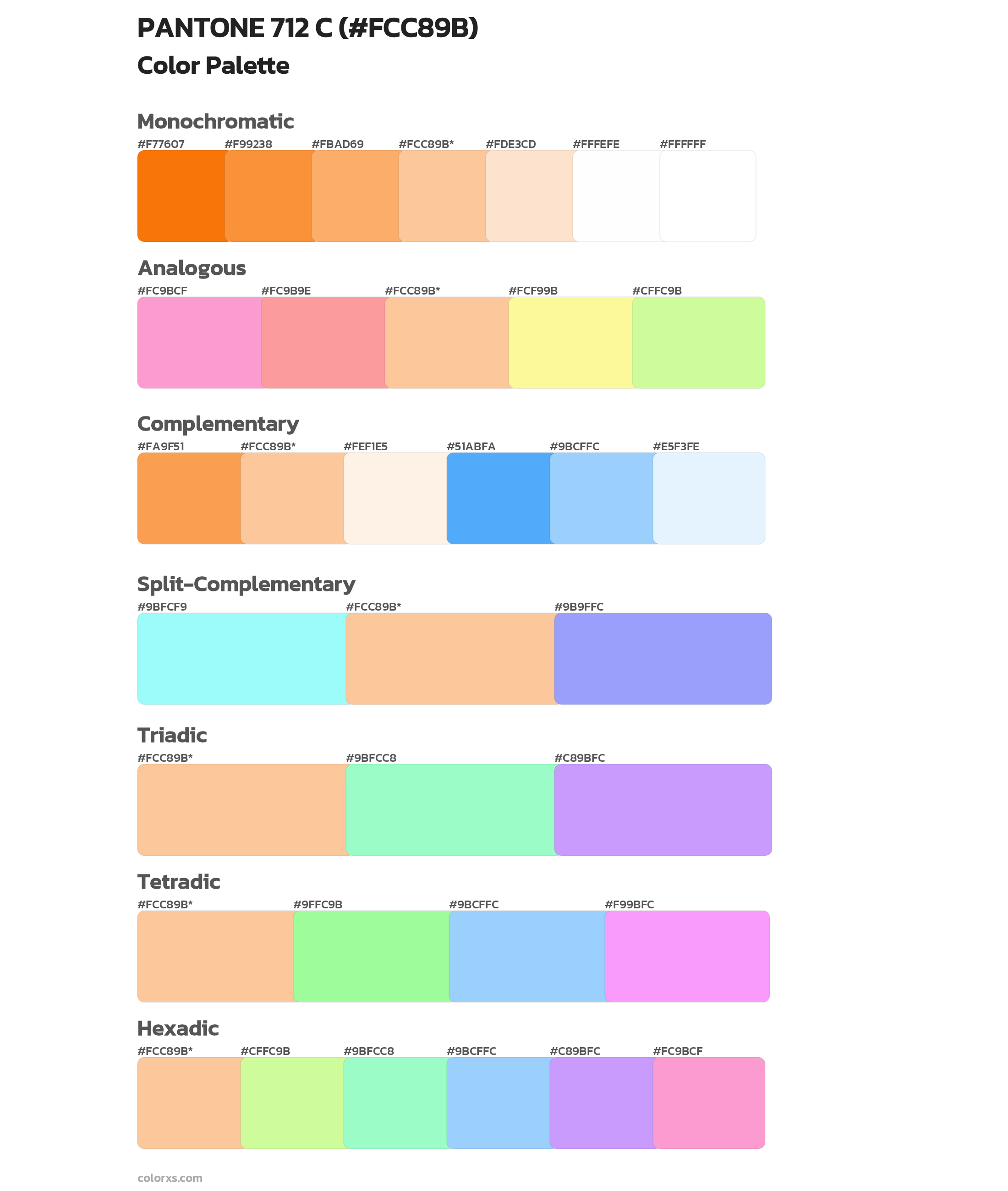 PANTONE 712 C Color Scheme Palettes