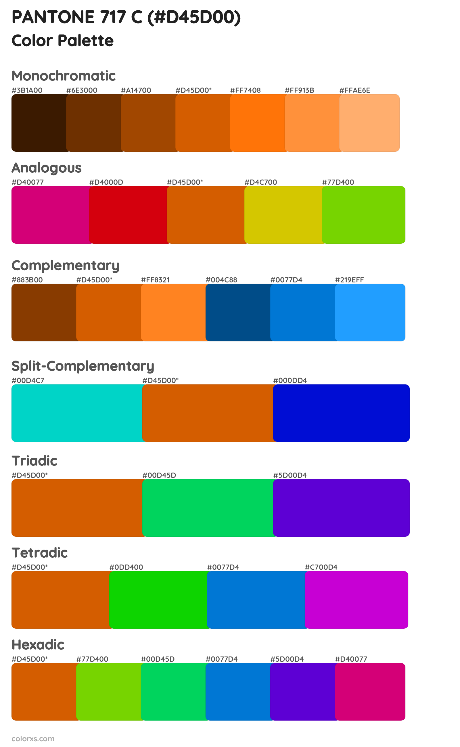 PANTONE 717 C Color Scheme Palettes