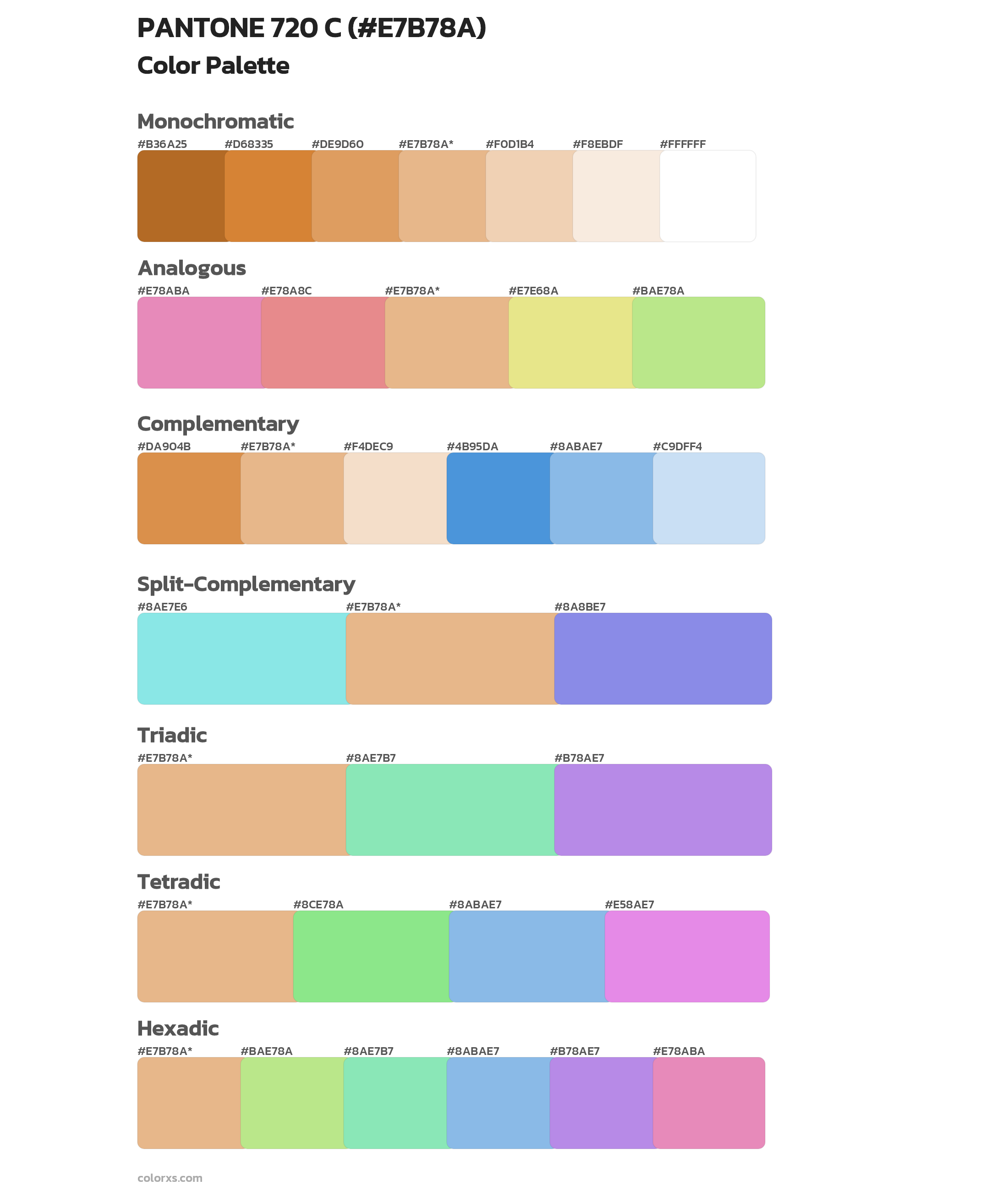 PANTONE 720 C Color Scheme Palettes