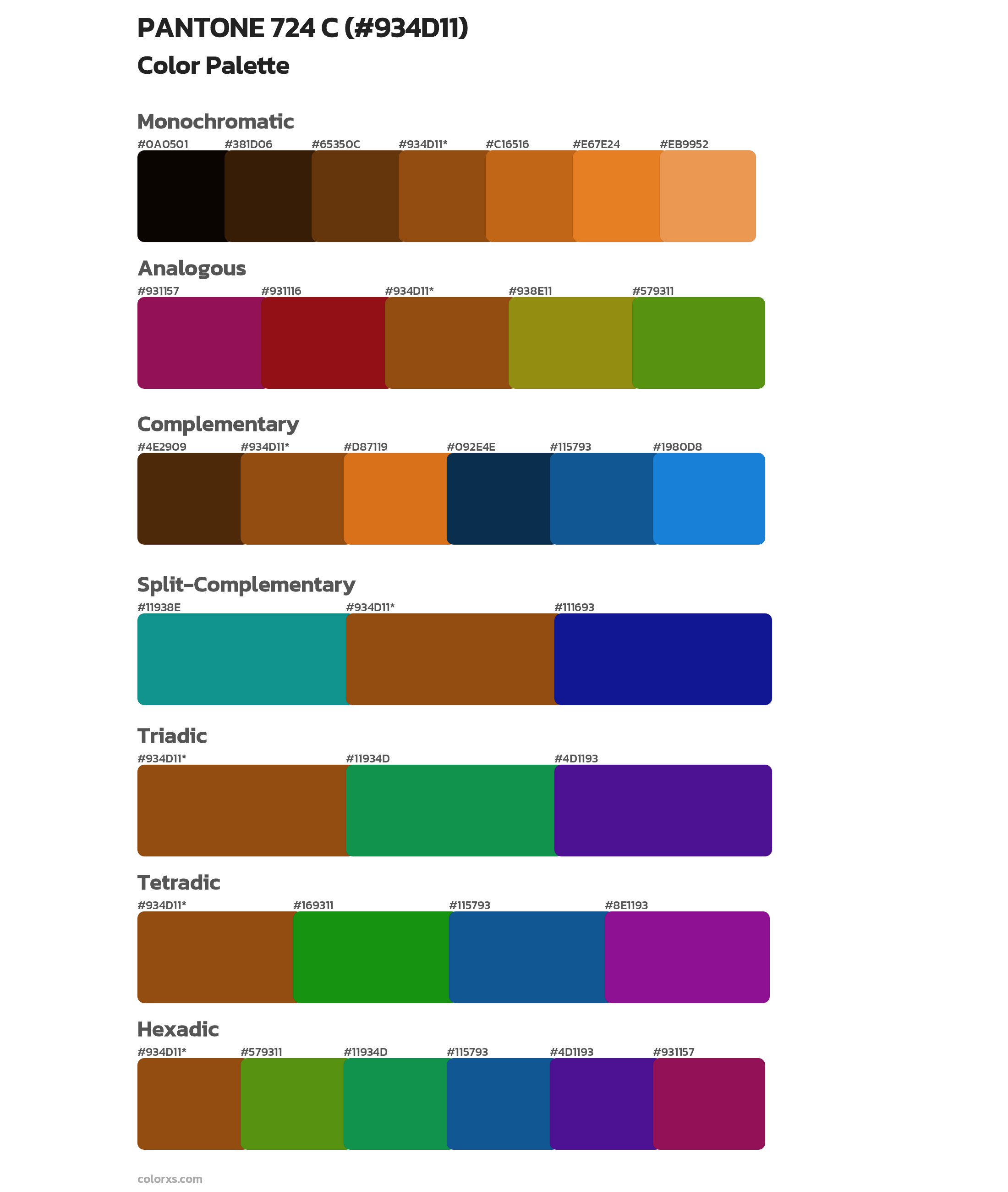 PANTONE 724 C Color Scheme Palettes