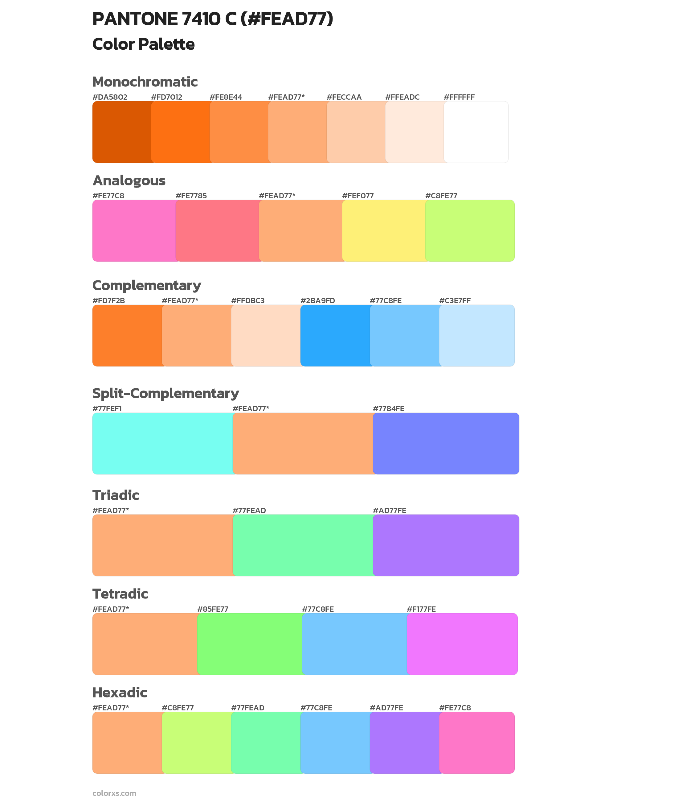 PANTONE 7410 C Color Scheme Palettes