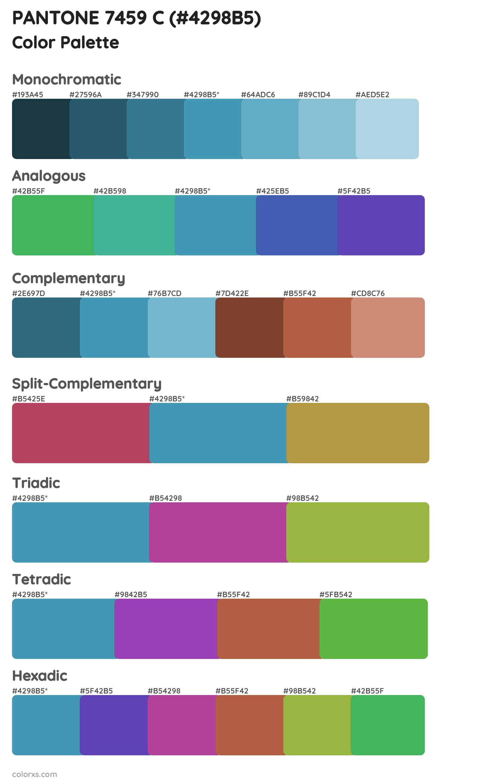 PANTONE 7459 C Color Scheme Palettes