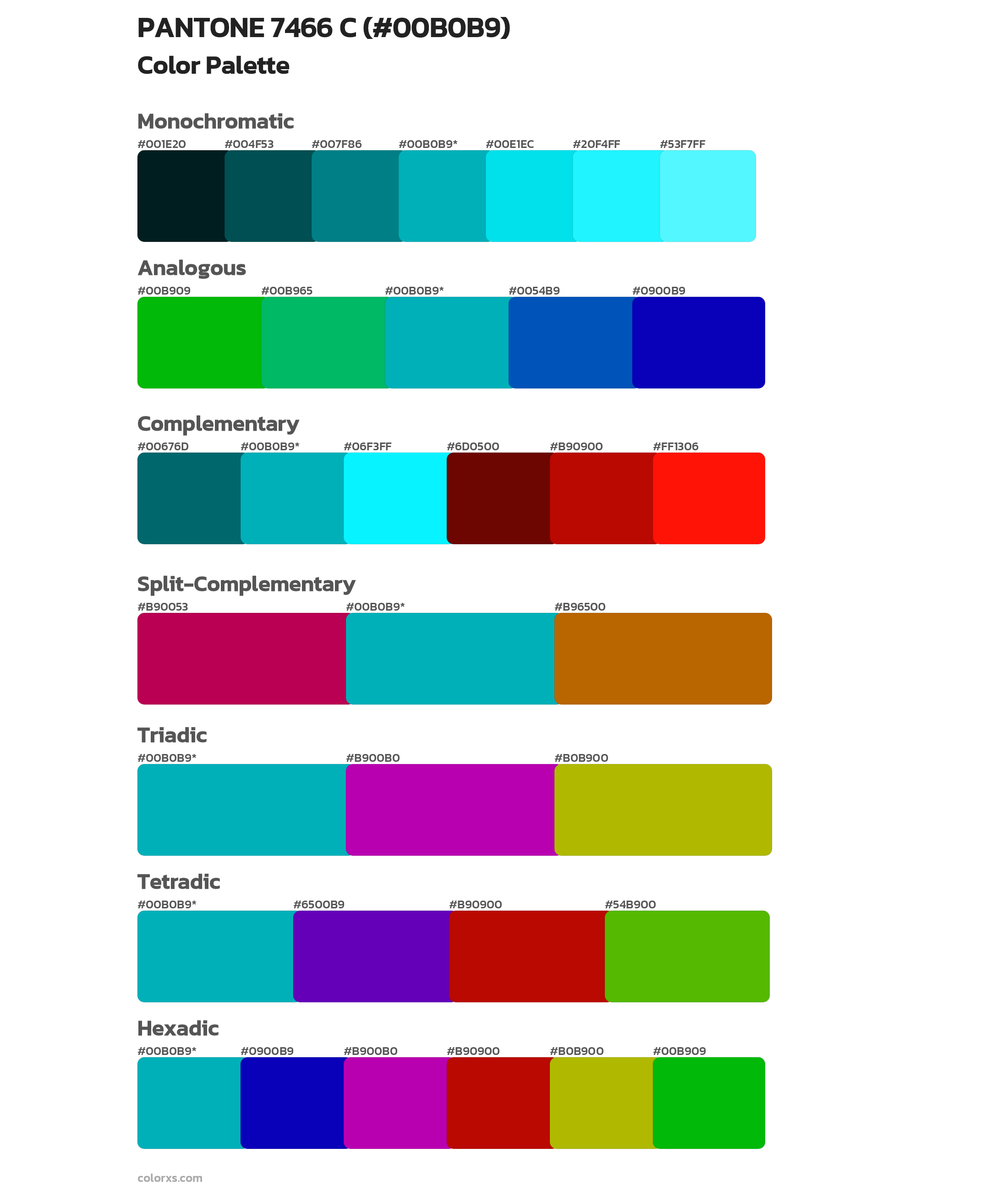 PANTONE 7466 C Color Scheme Palettes