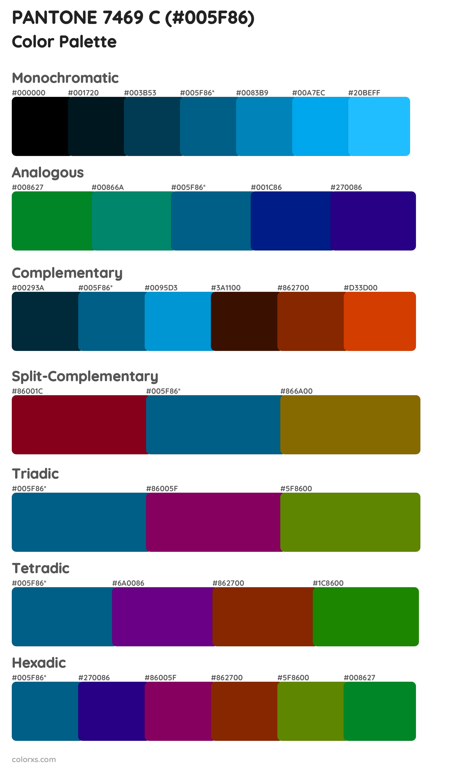 PANTONE 7469 C Color Scheme Palettes