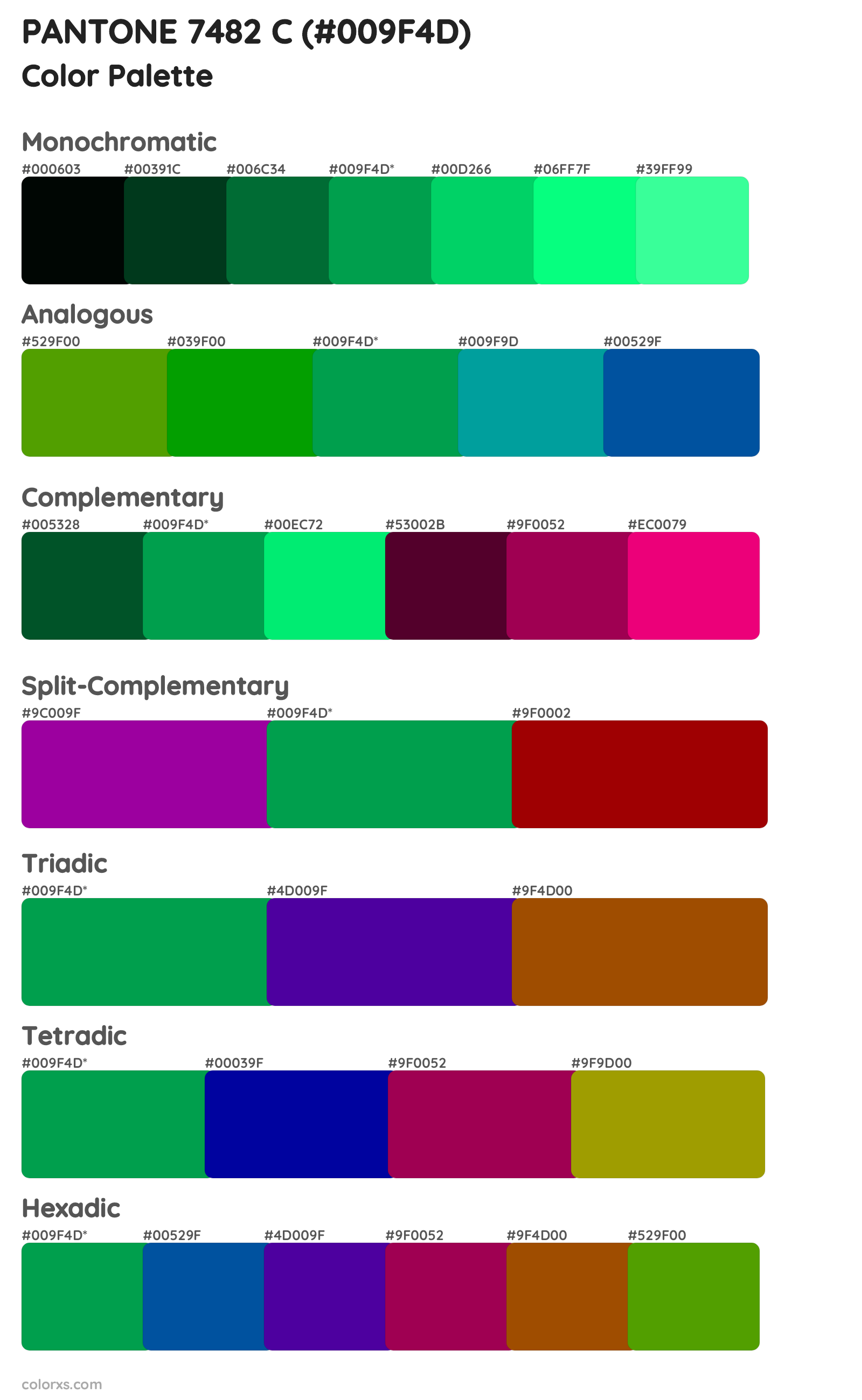 PANTONE 7482 C Color Scheme Palettes