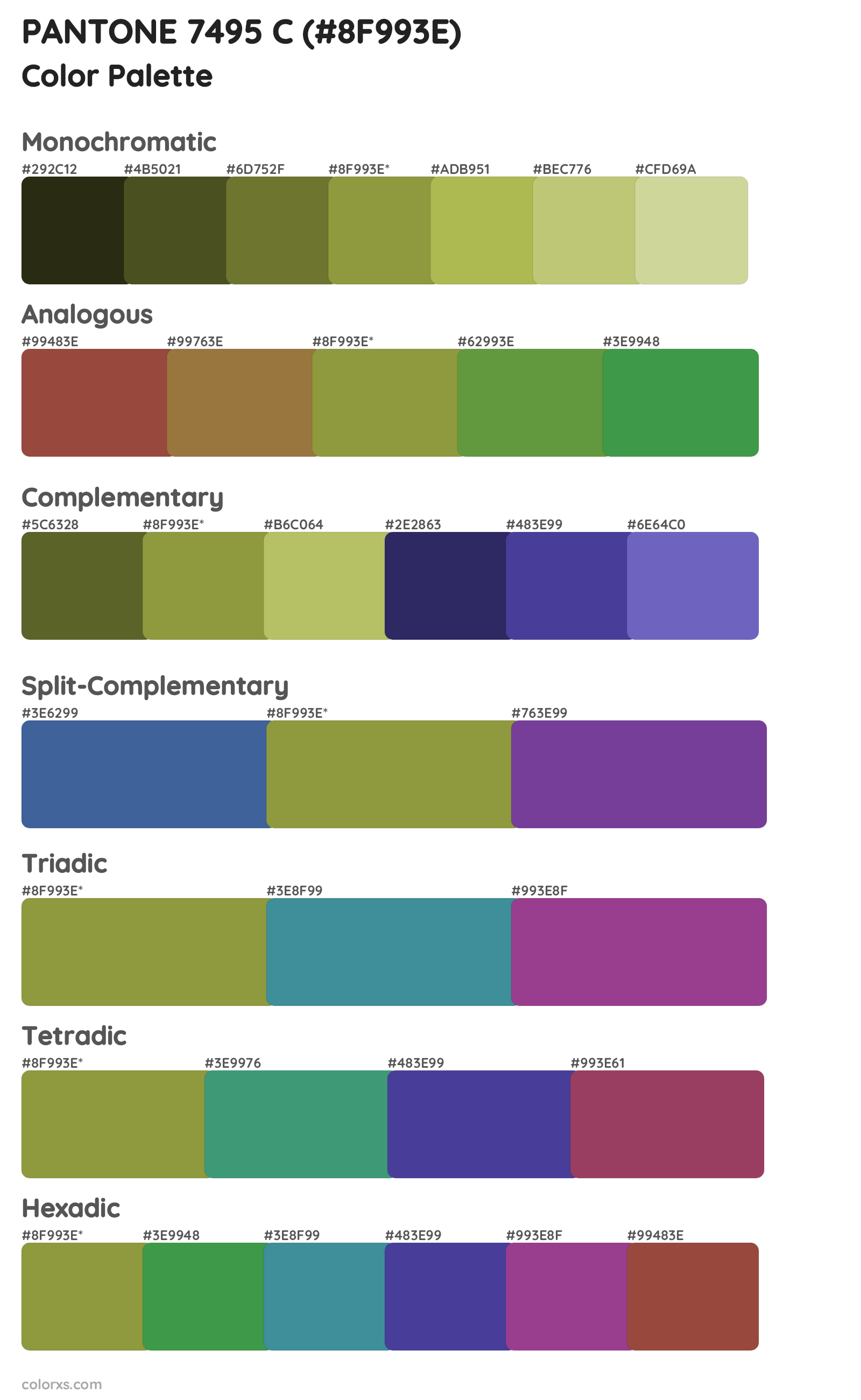 PANTONE 7495 C Color Scheme Palettes