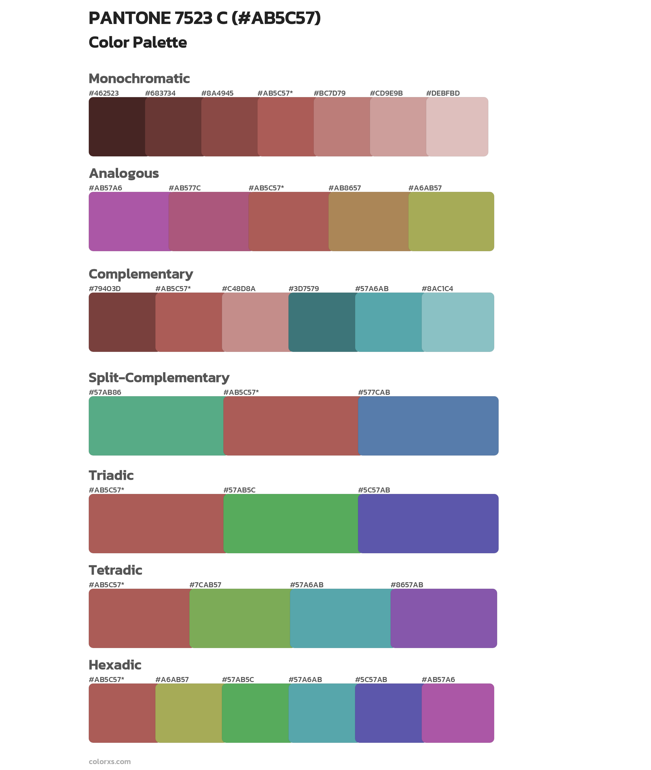PANTONE 7523 C Color Scheme Palettes
