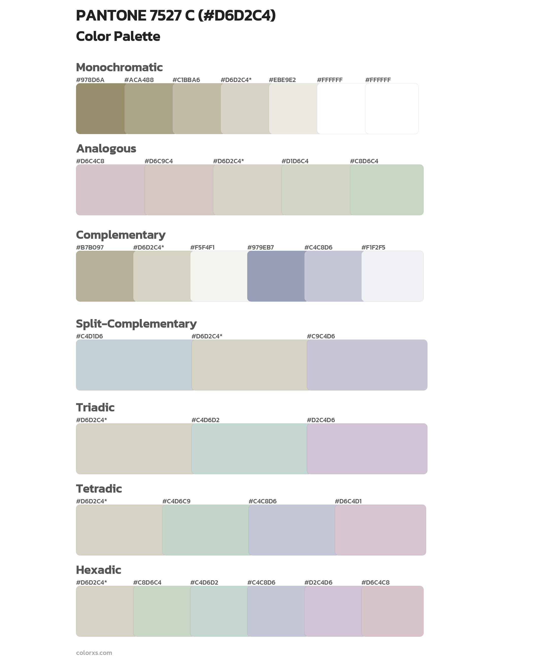 PANTONE 7527 C Color Scheme Palettes