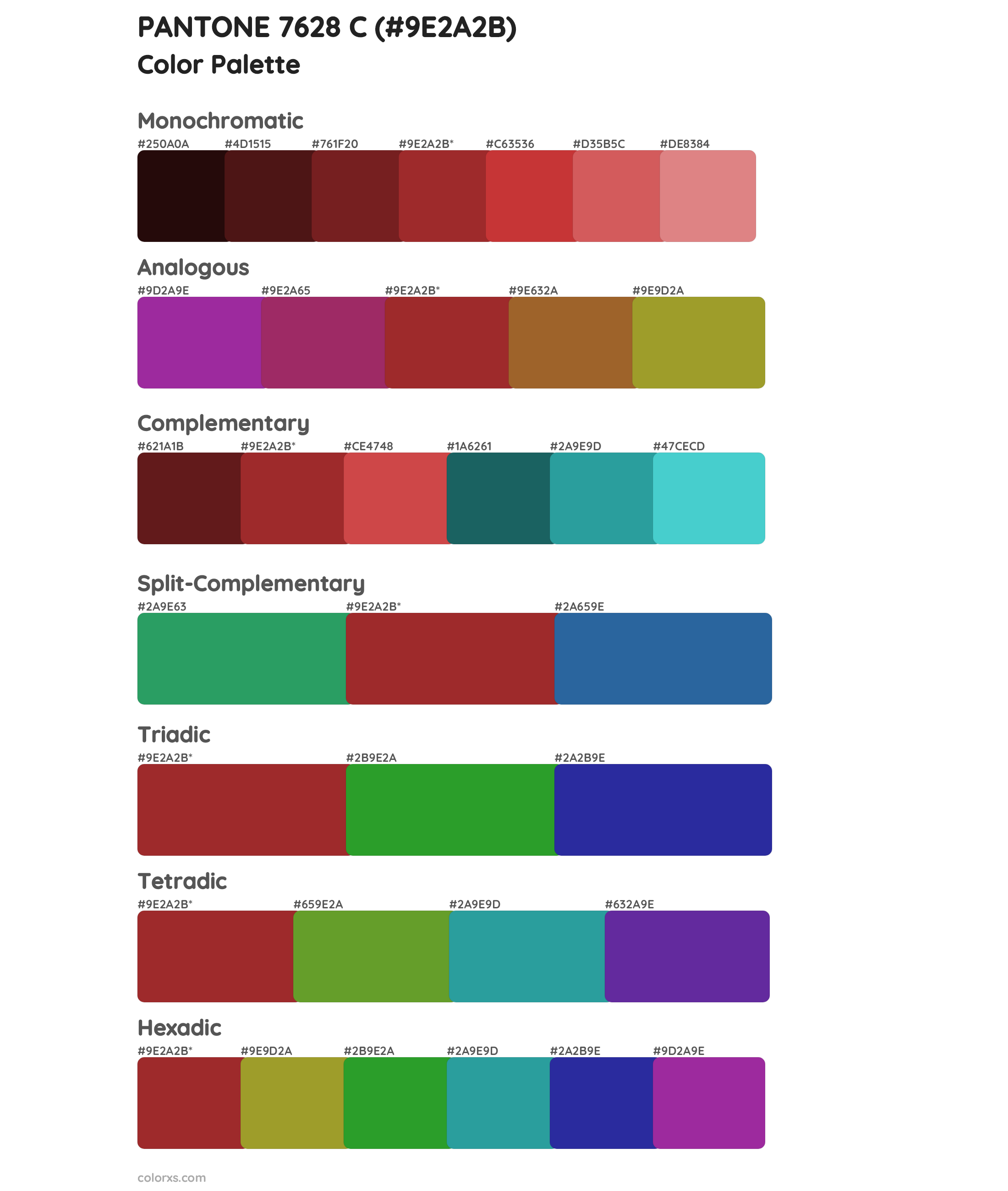 PANTONE 7628 C Color Scheme Palettes