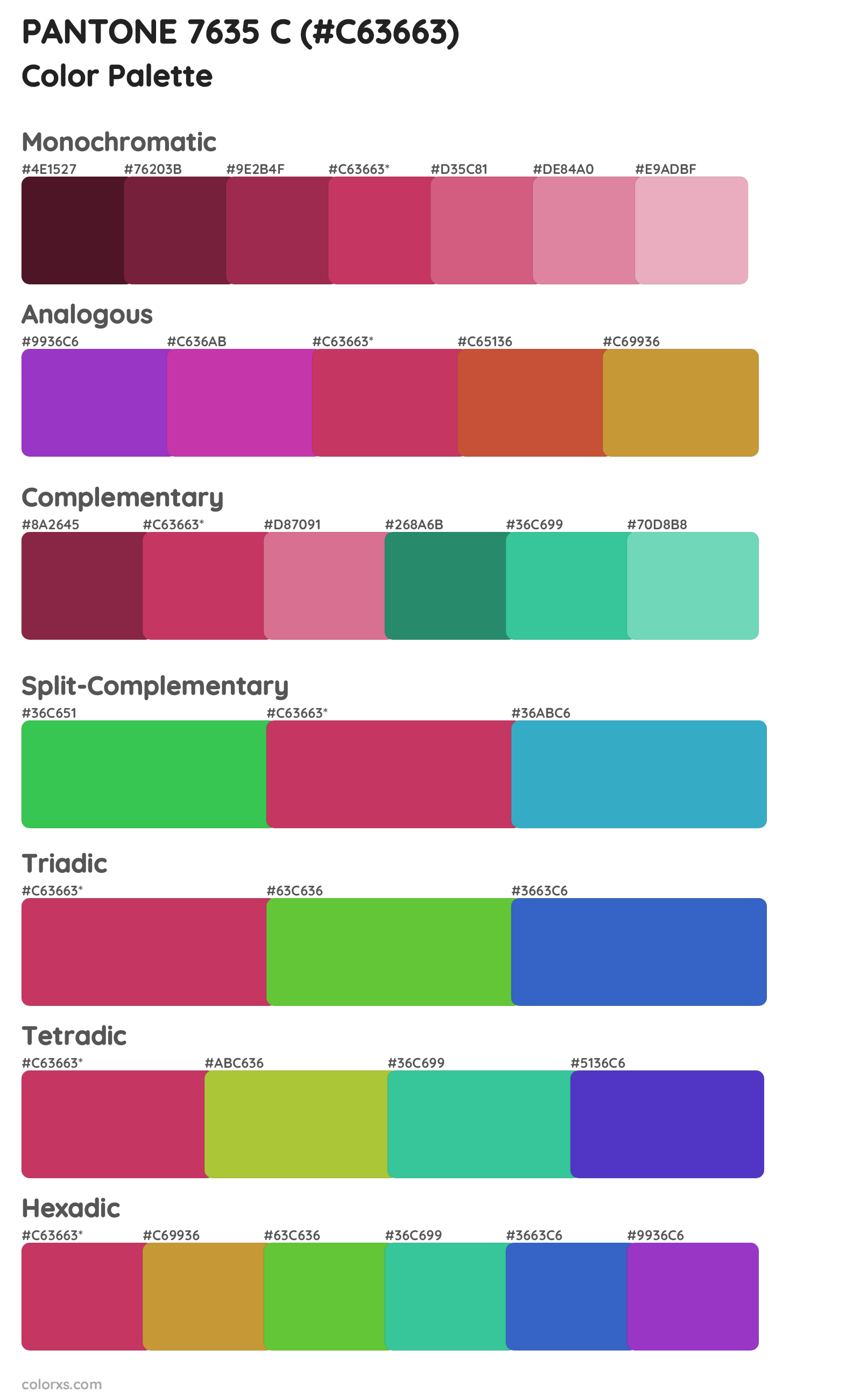 PANTONE 7635 C Color Scheme Palettes