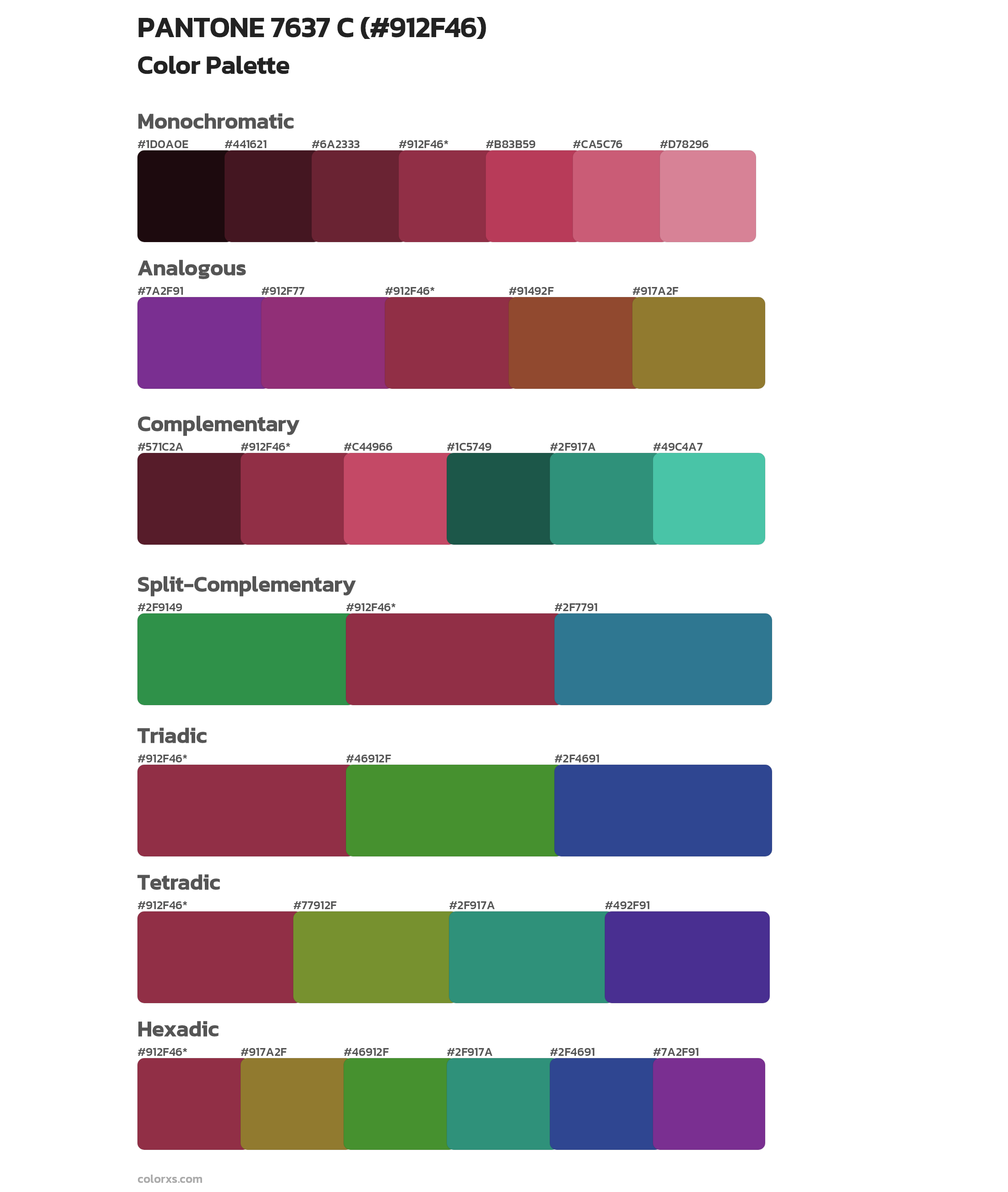PANTONE 7637 C Color Scheme Palettes