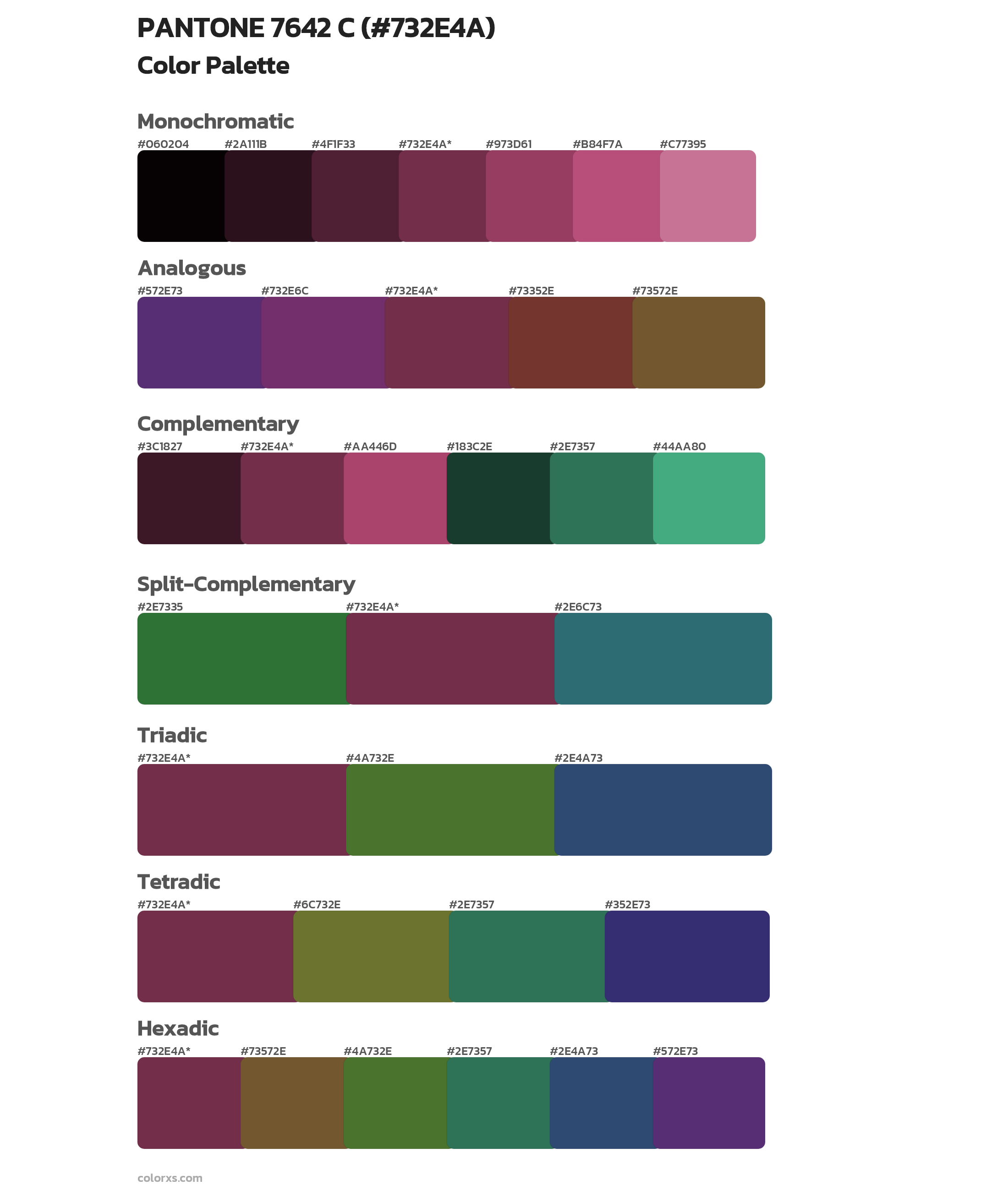 PANTONE 7642 C Color Scheme Palettes