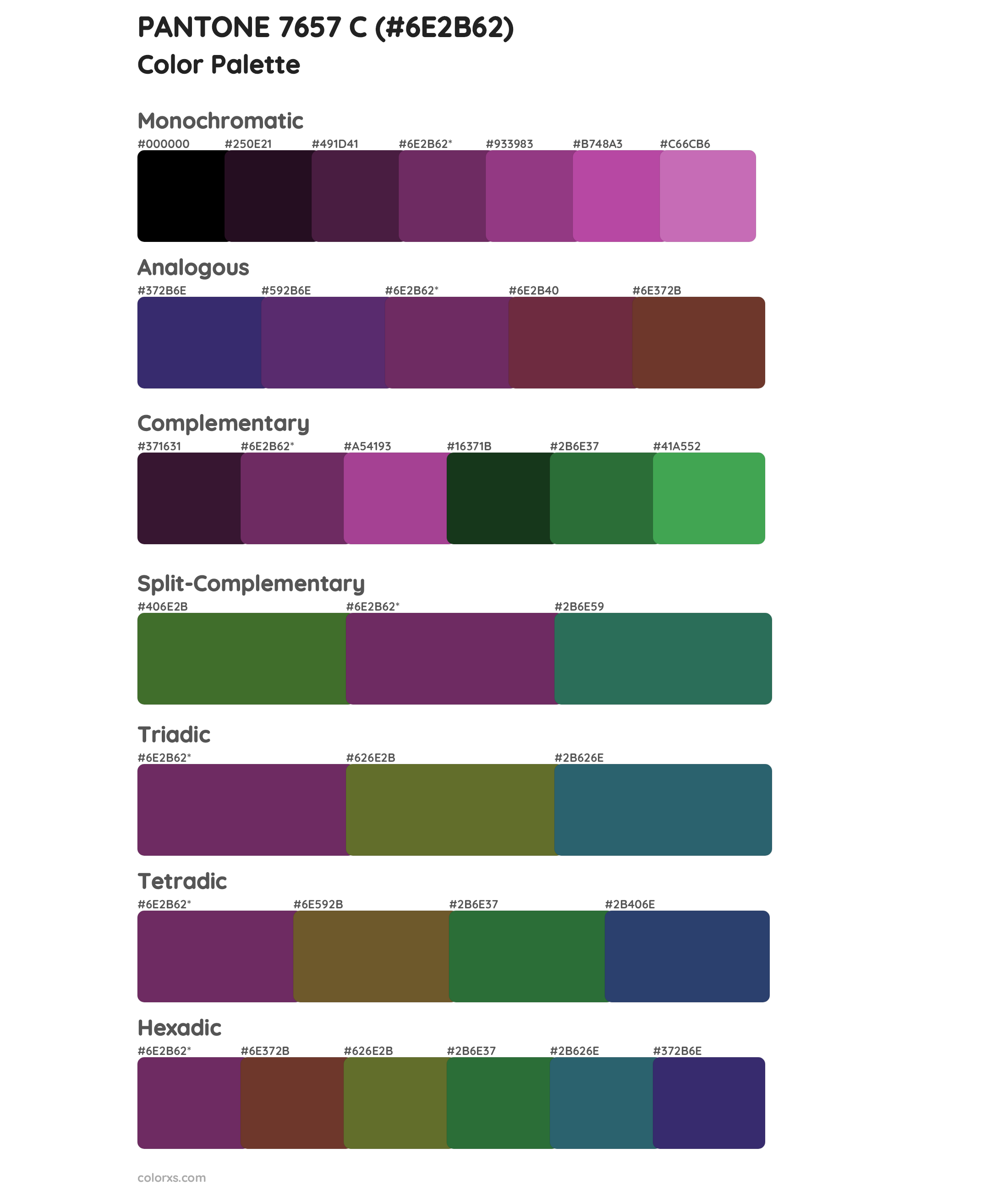 PANTONE 7657 C Color Scheme Palettes
