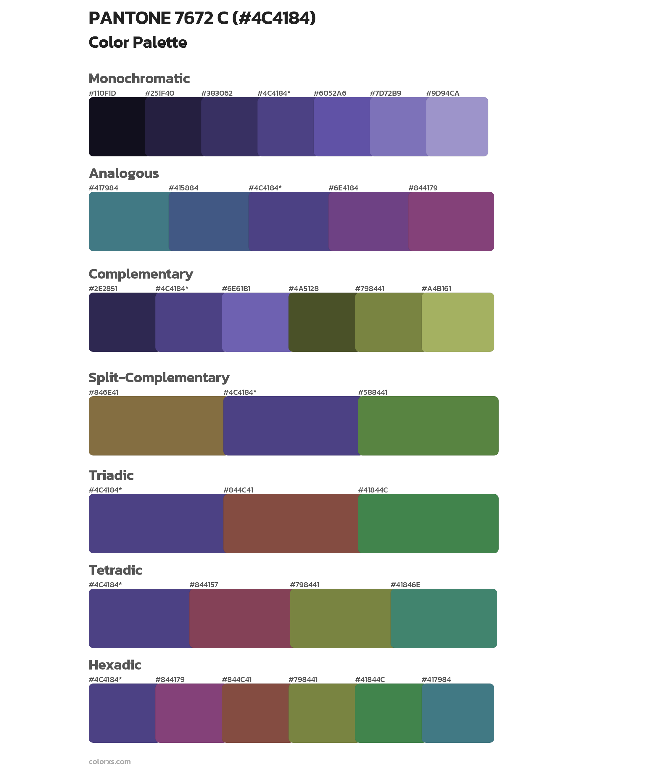 PANTONE 7672 C Color Scheme Palettes