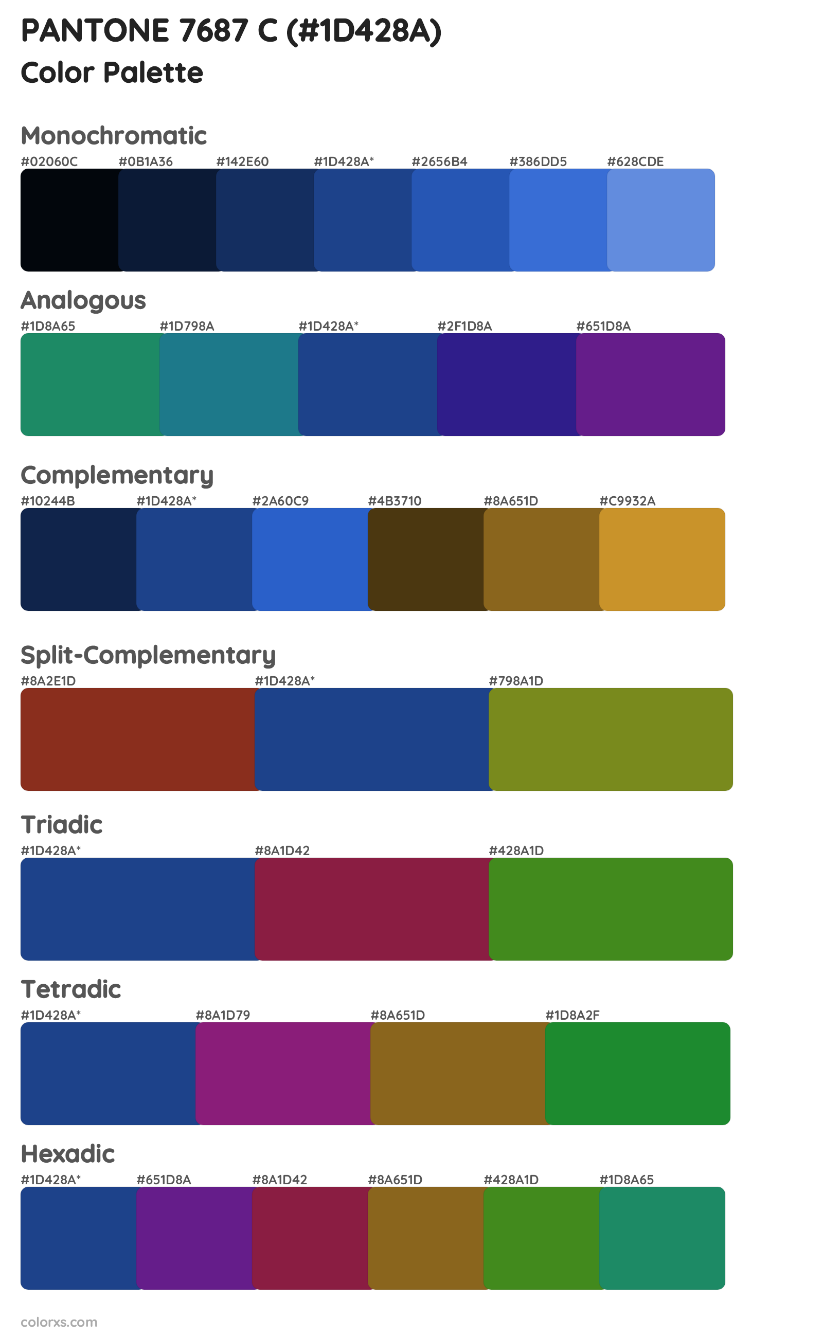 PANTONE 7687 C Color Scheme Palettes