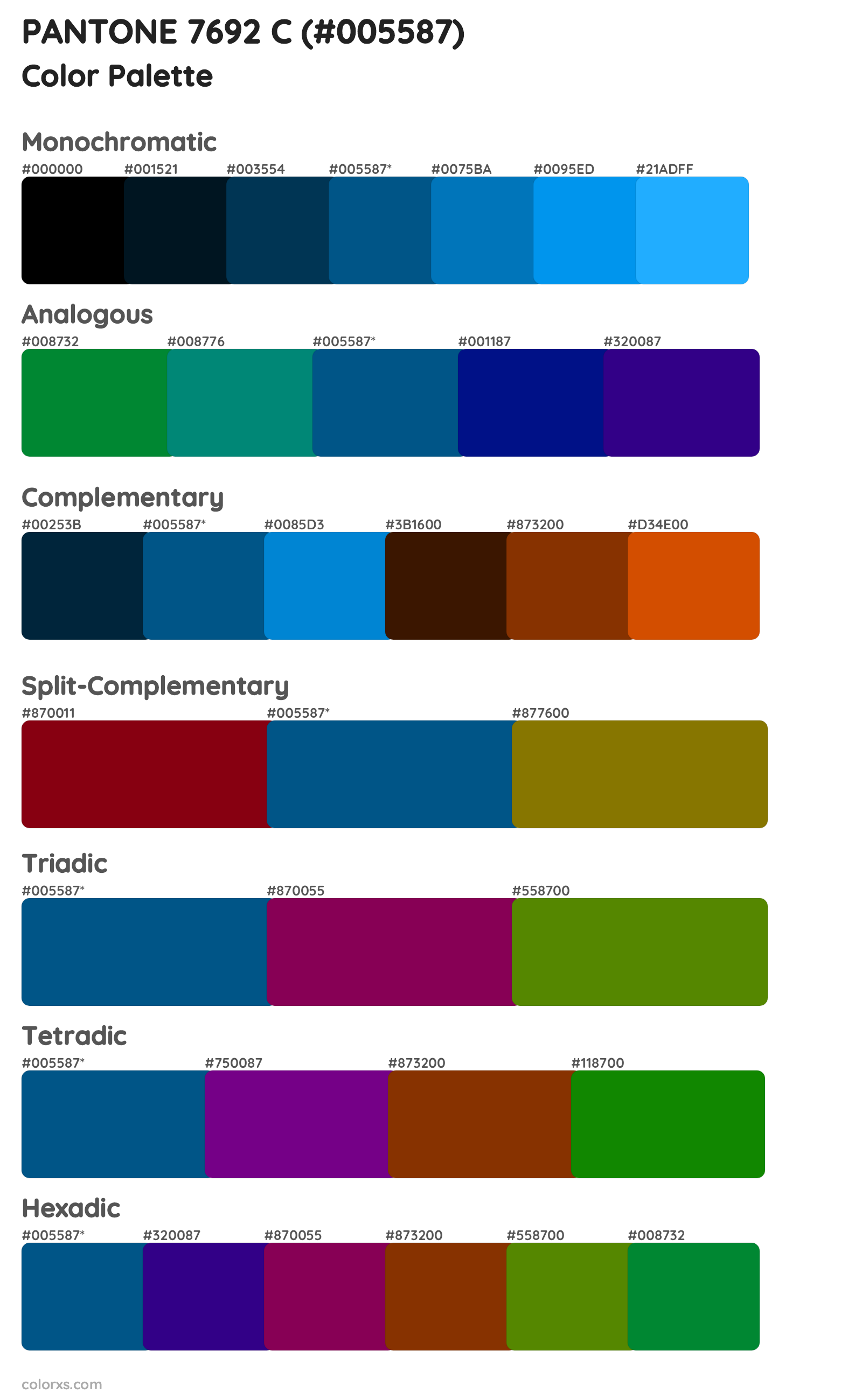 PANTONE 7692 C Color Scheme Palettes