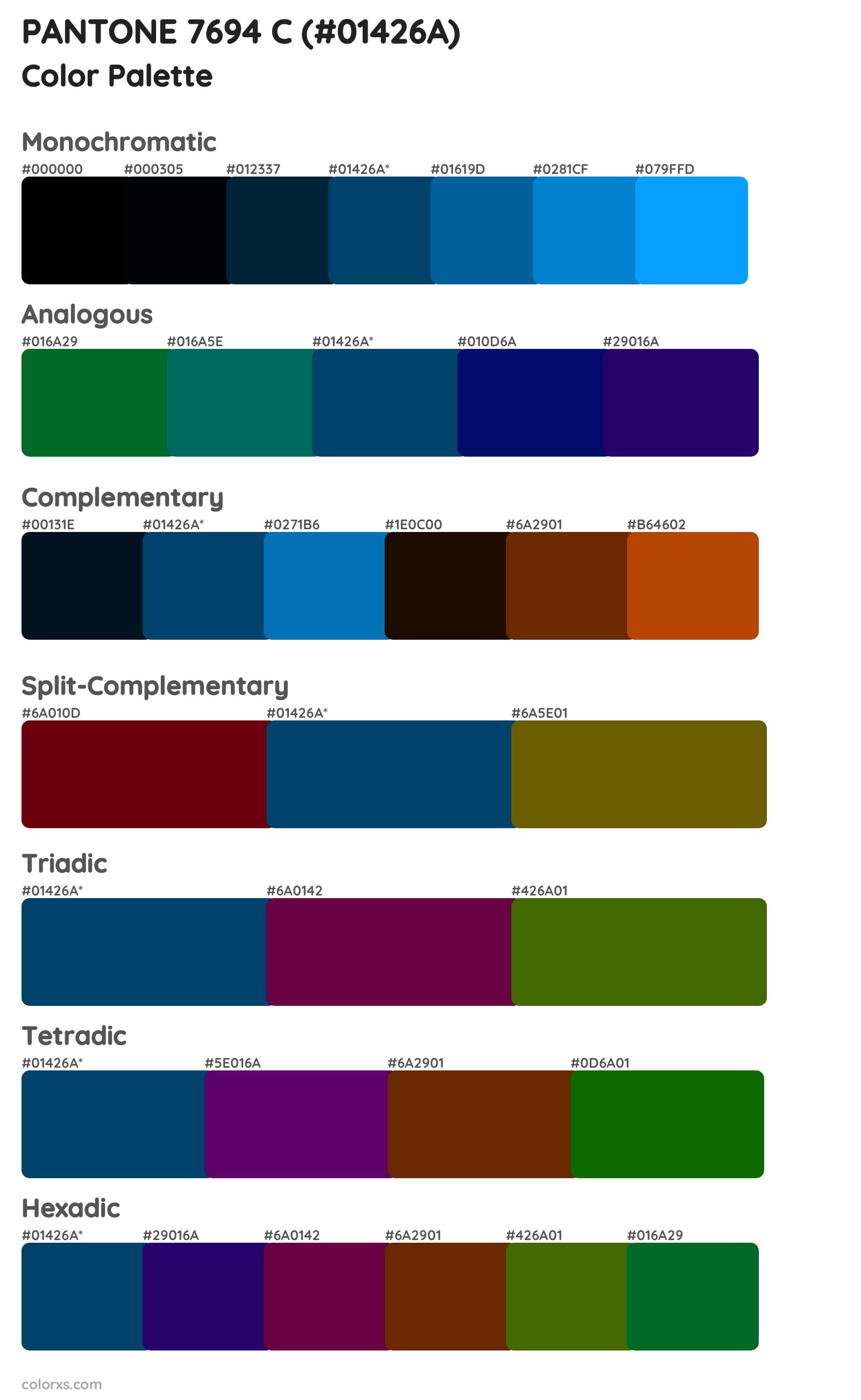 PANTONE 7694 C Color Scheme Palettes