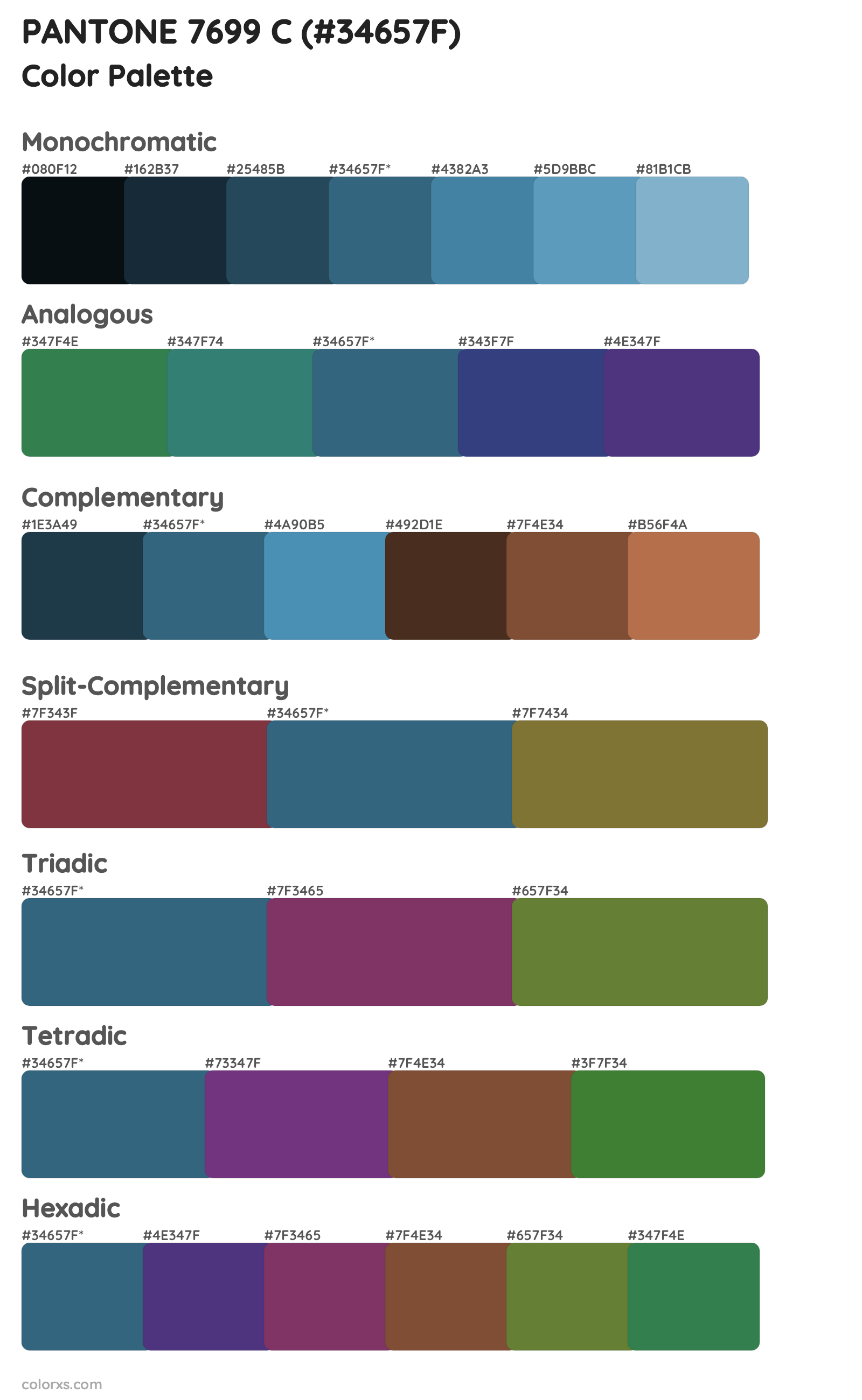 PANTONE 7699 C Color Scheme Palettes